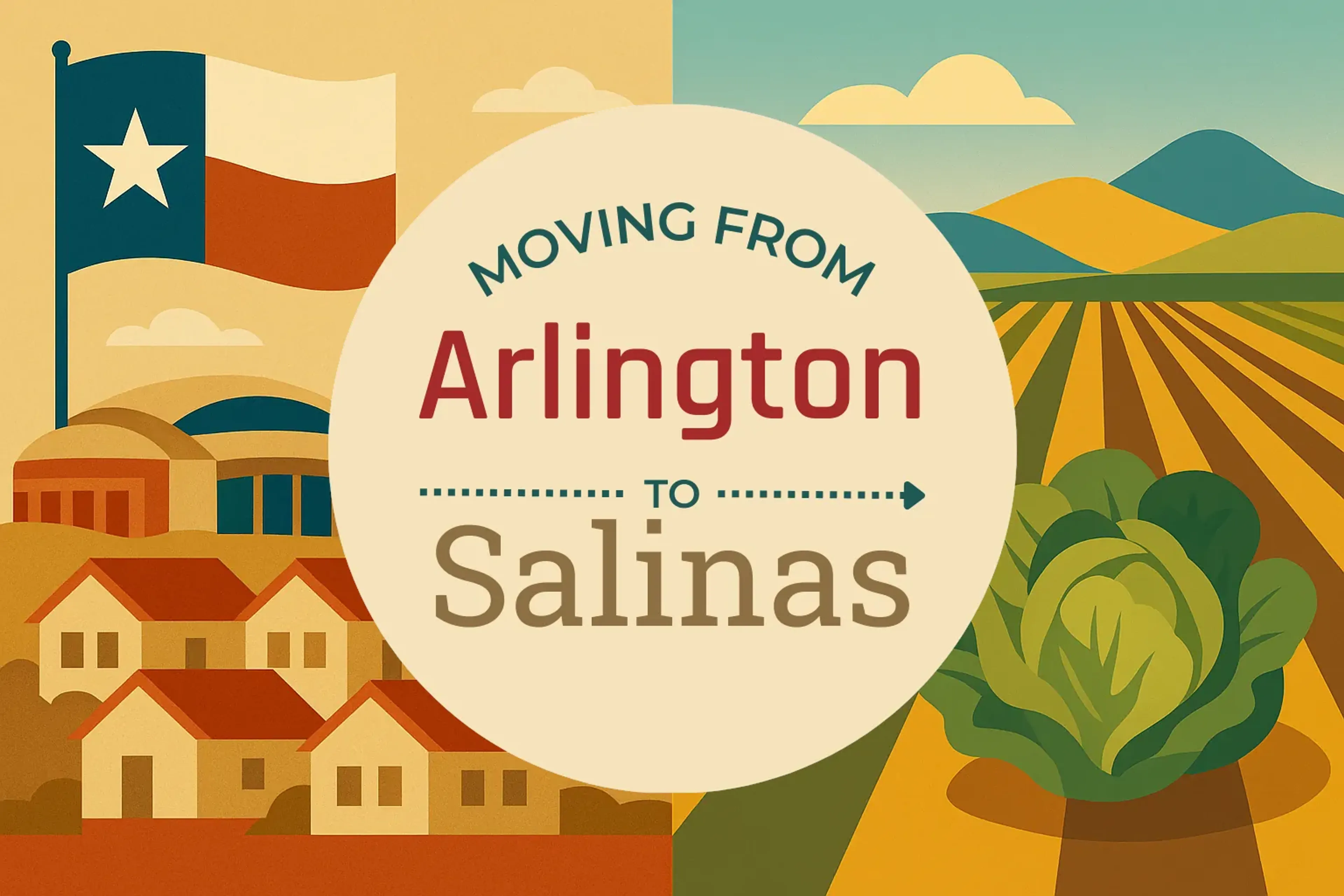 Side-by-side comparison of Arlington to Salinas moving companies