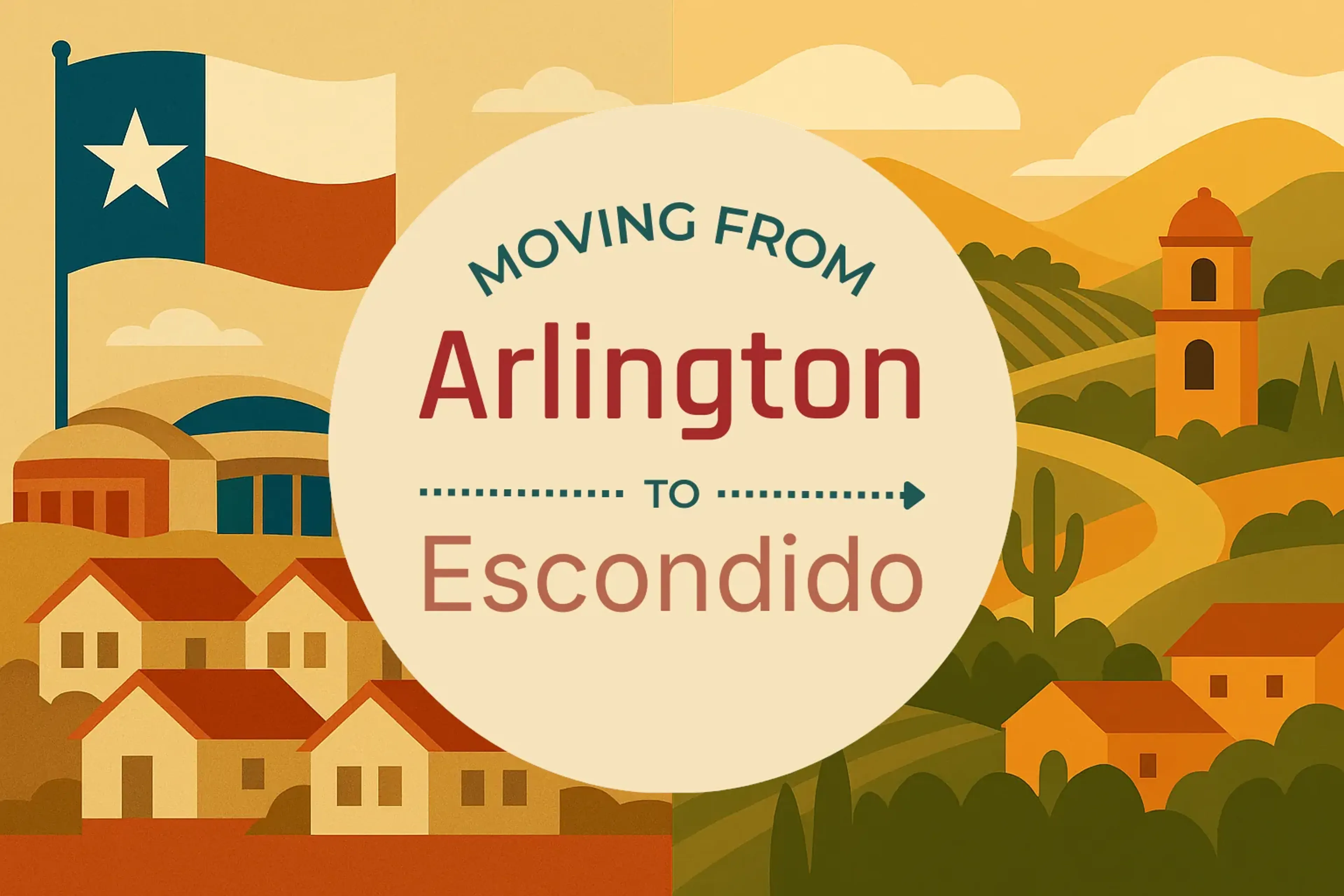Side-by-side comparison of Arlington to Escondido moving companies