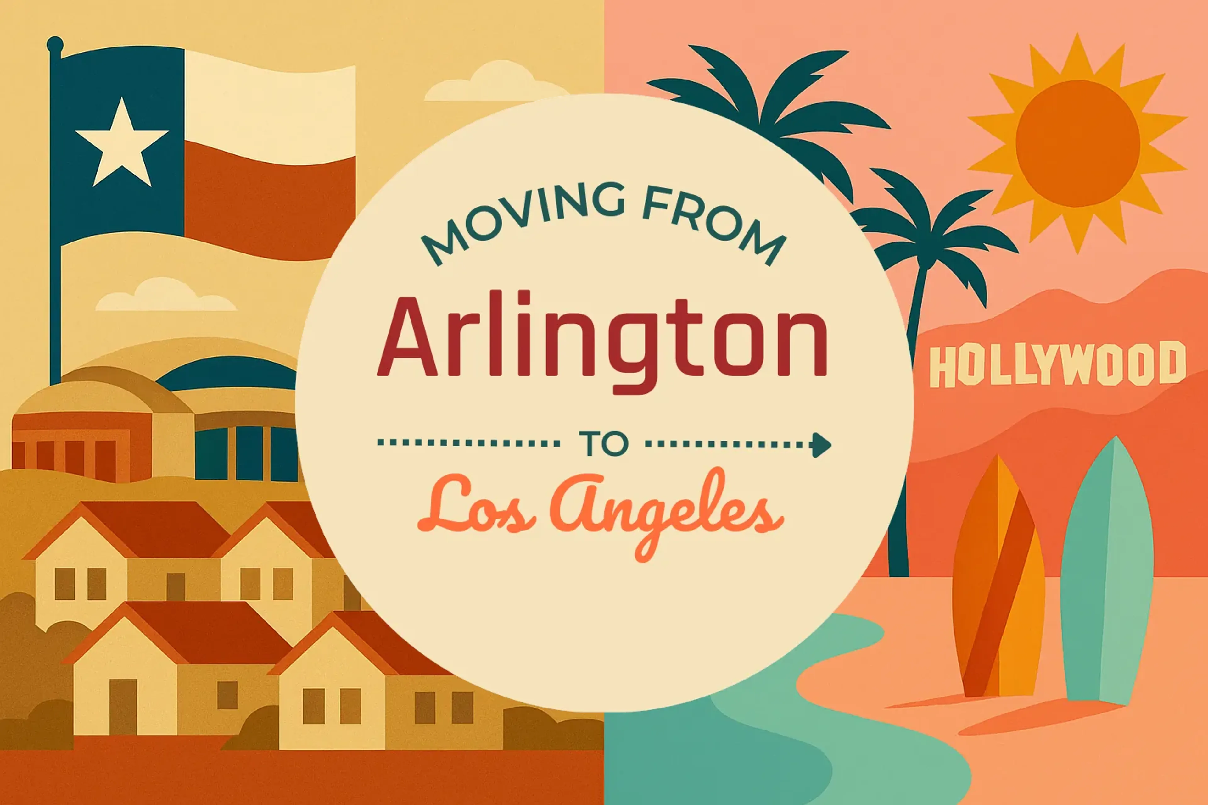 Side-by-side comparison of Arlington to Los Angeles moving companies