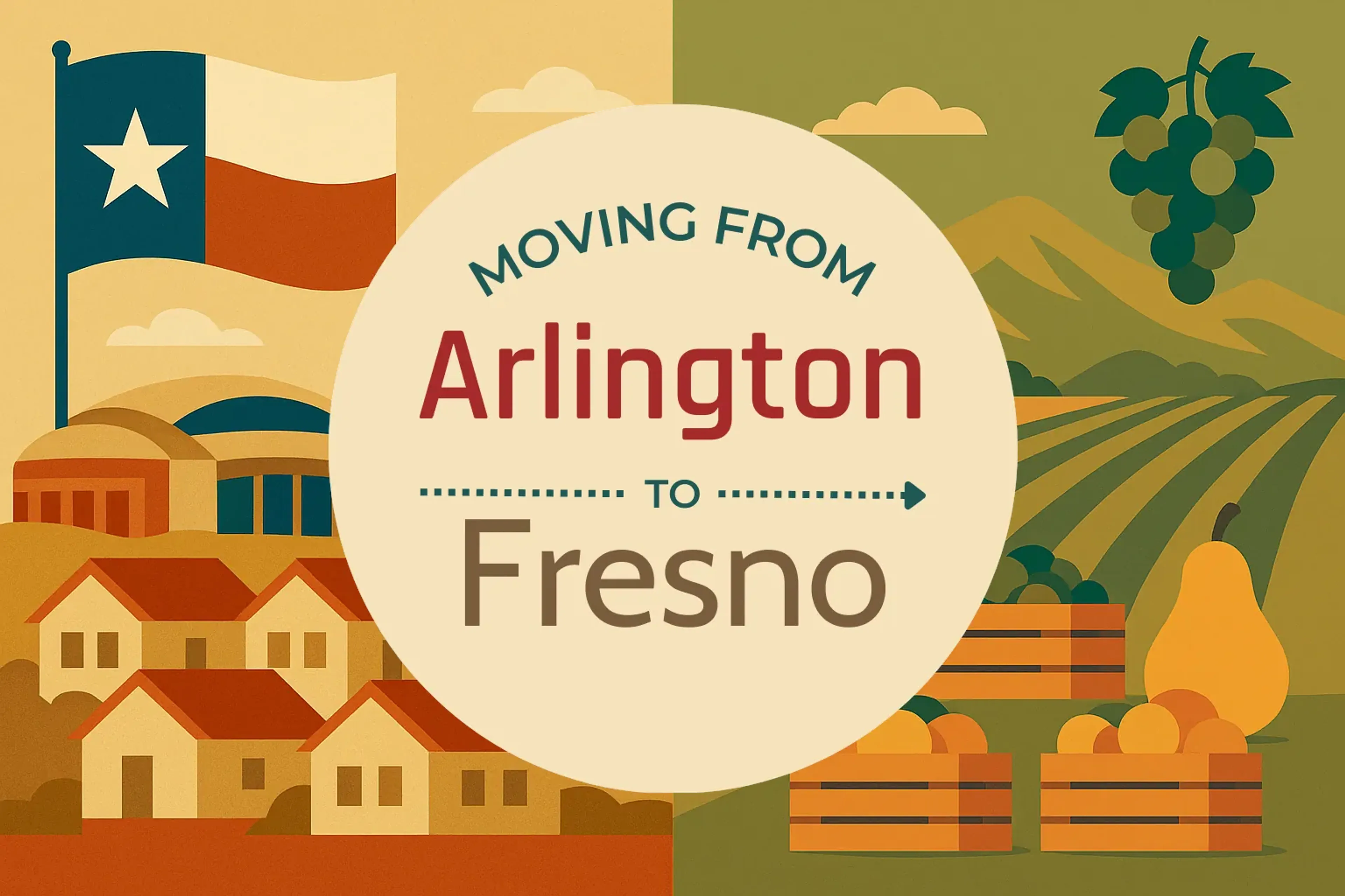 Side-by-side comparison of Arlington to Fresno moving companies