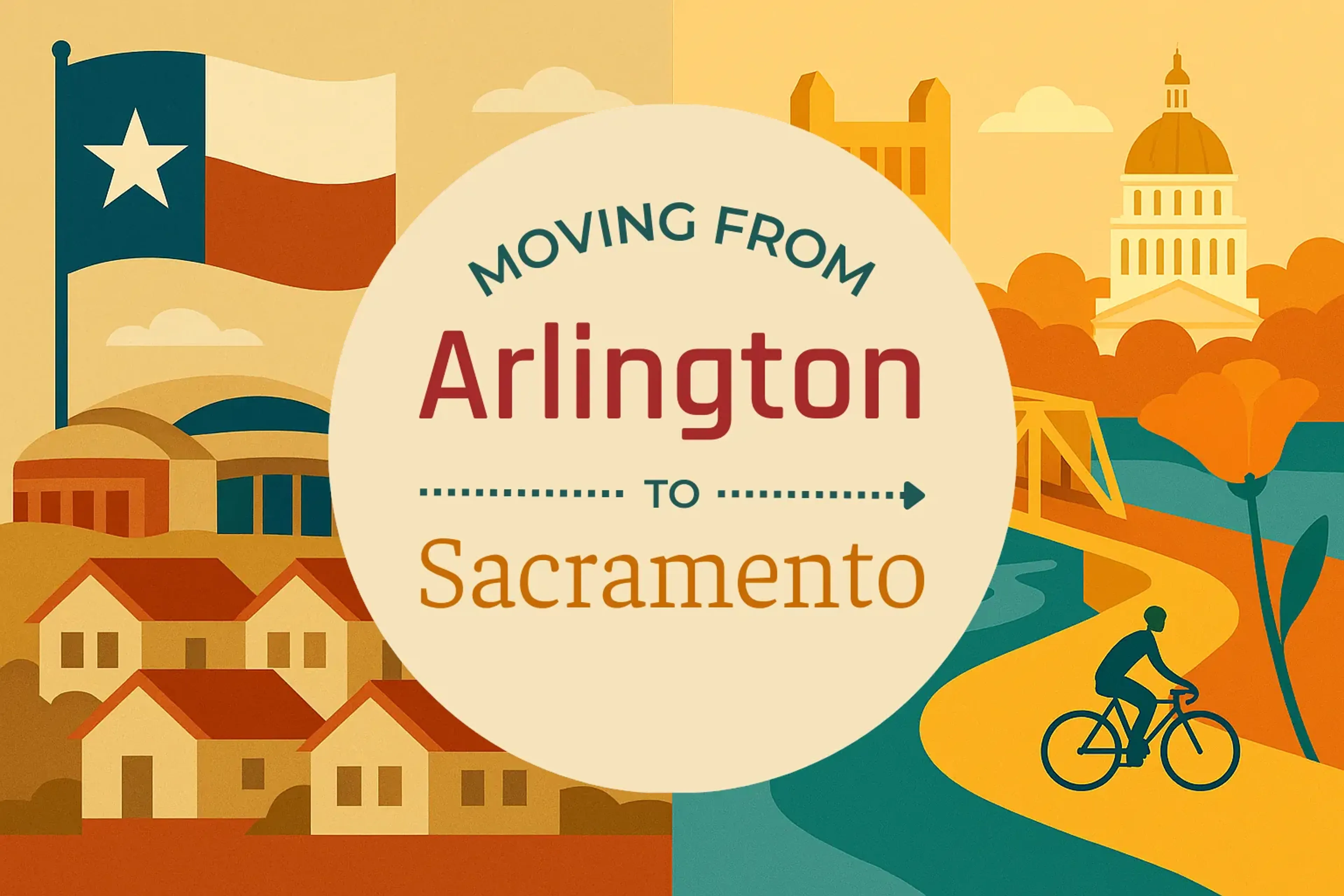 Side-by-side comparison of Arlington to Sacramento moving companies