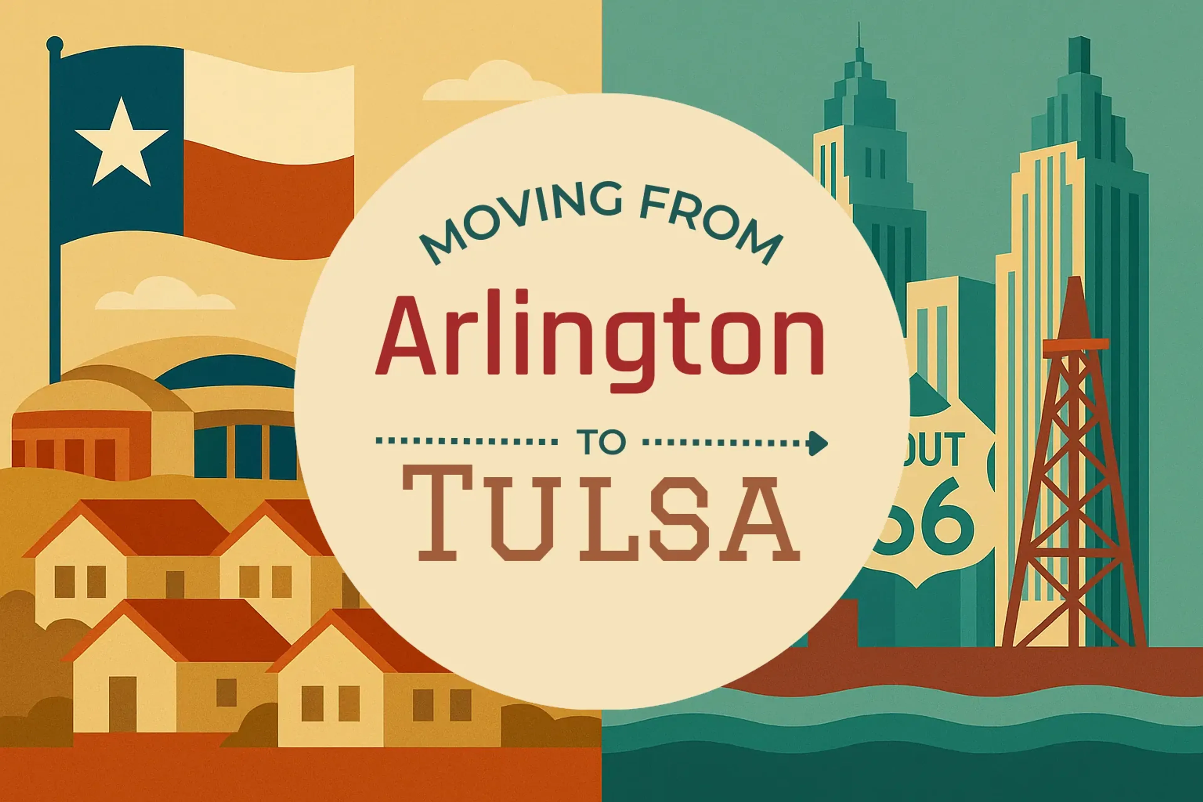 Side-by-side comparison of Arlington to Tulsa moving companies