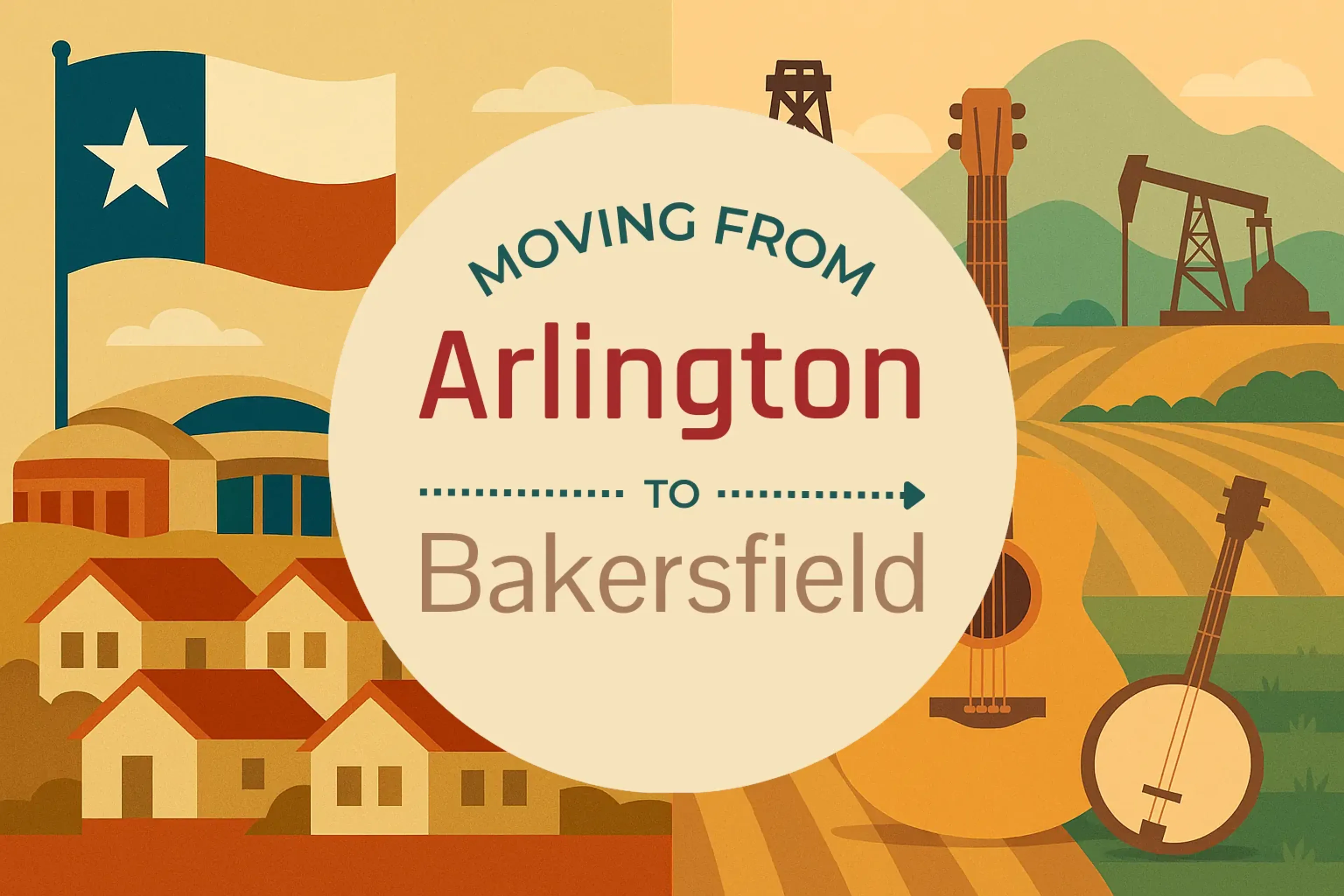 Side-by-side comparison of Arlington to Bakersfield moving companies