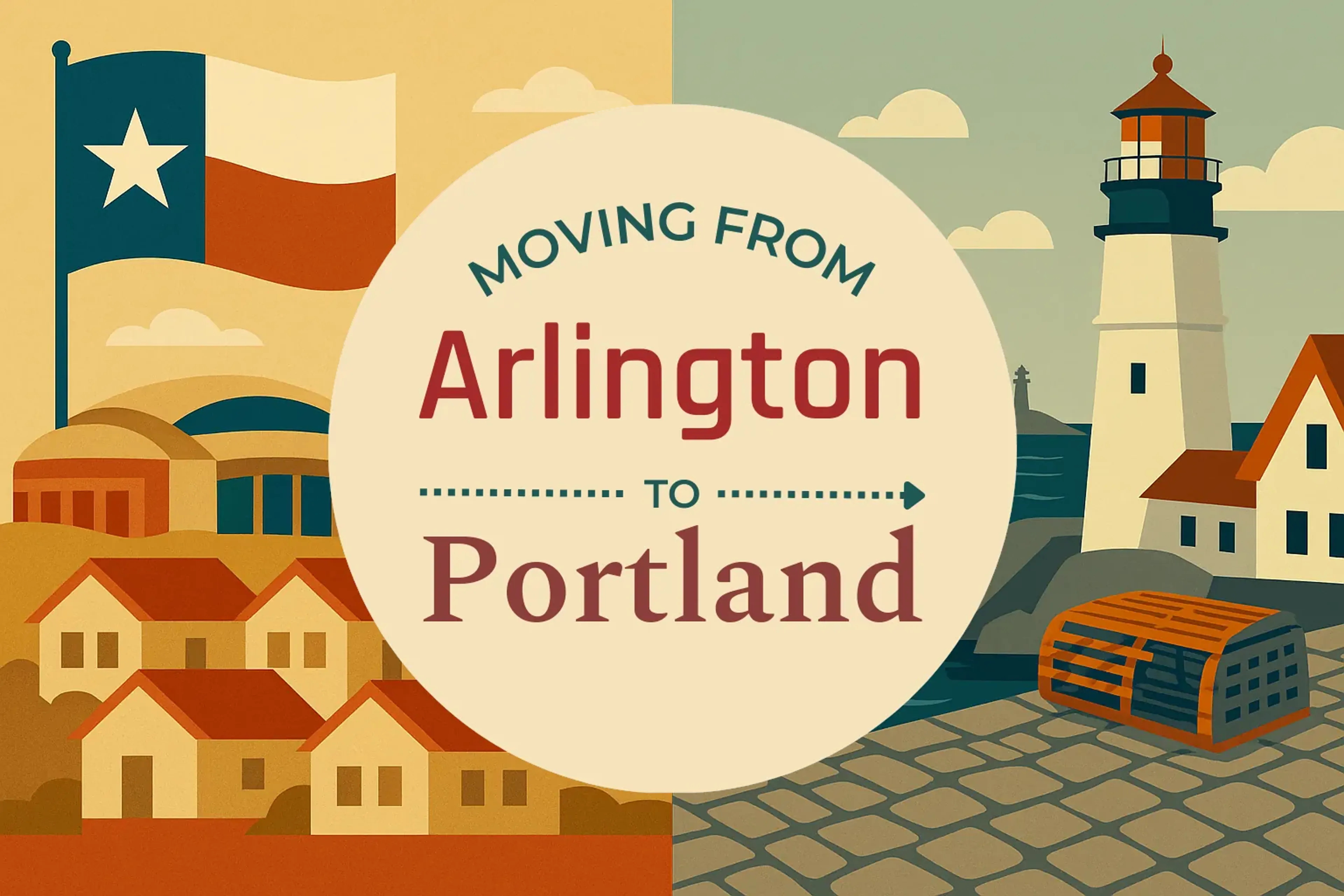 Side-by-side comparison of Arlington to Portland moving companies