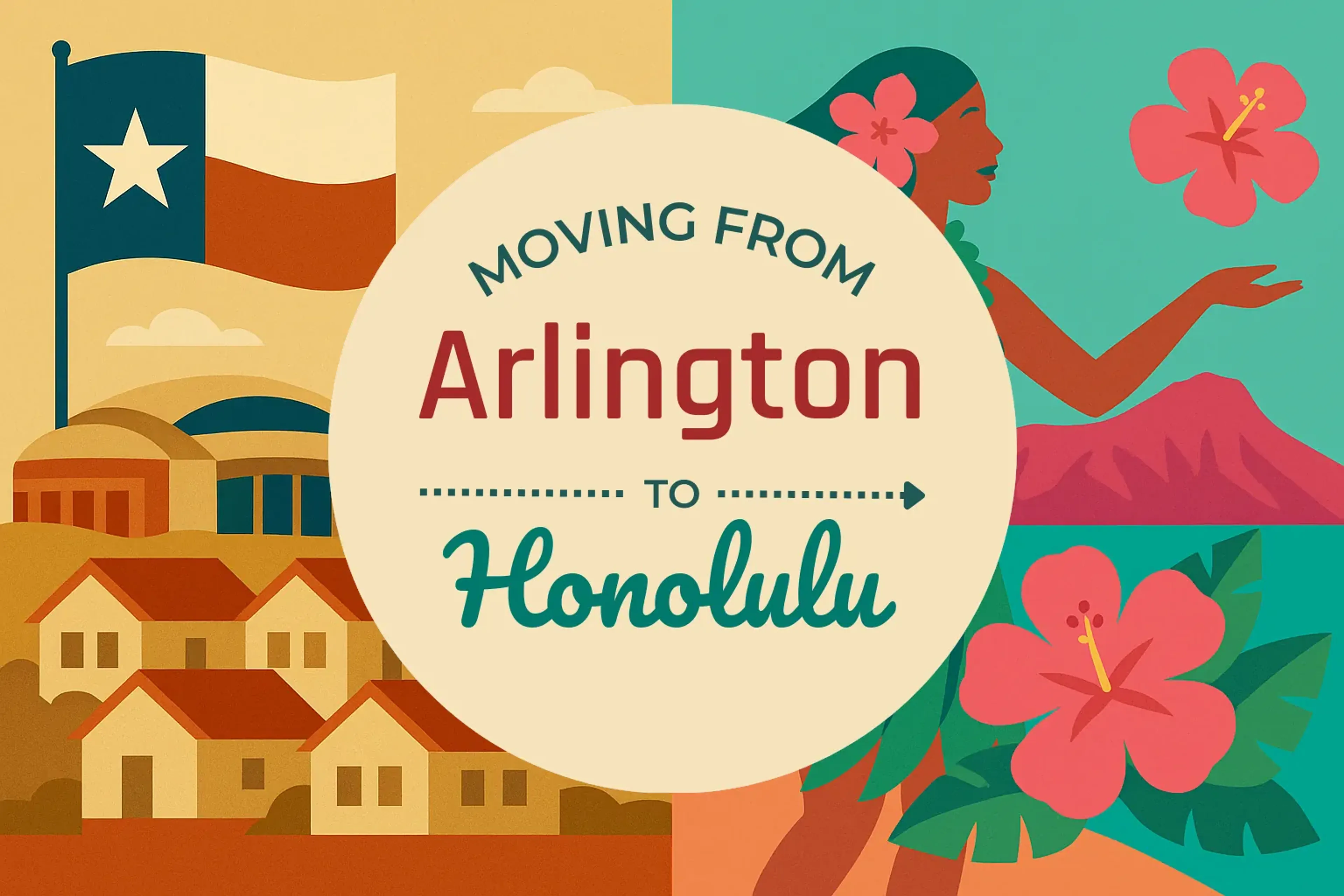 Side-by-side comparison of Arlington to Honolulu moving companies