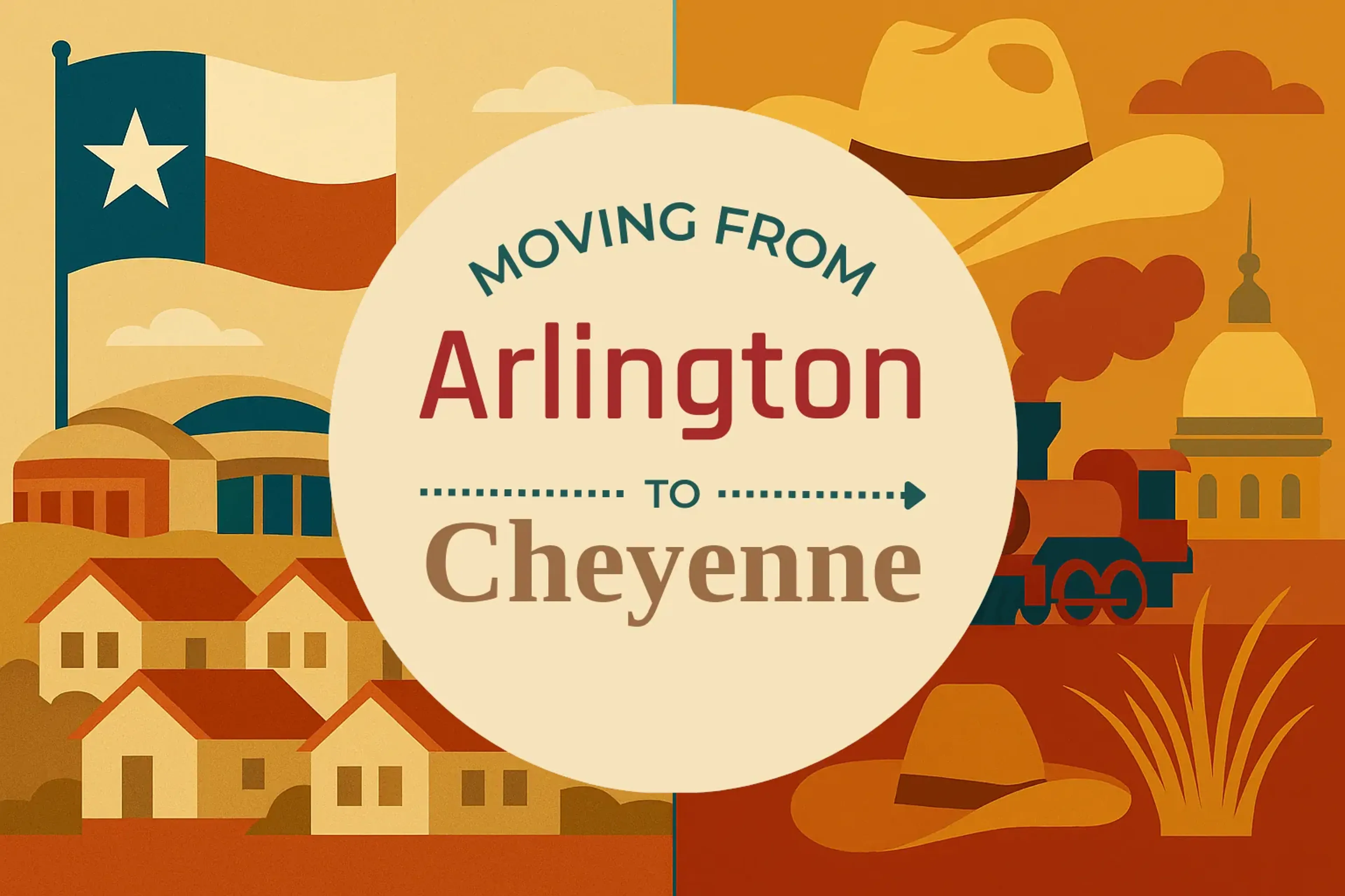 Side-by-side comparison of Arlington to Cheyenne moving companies