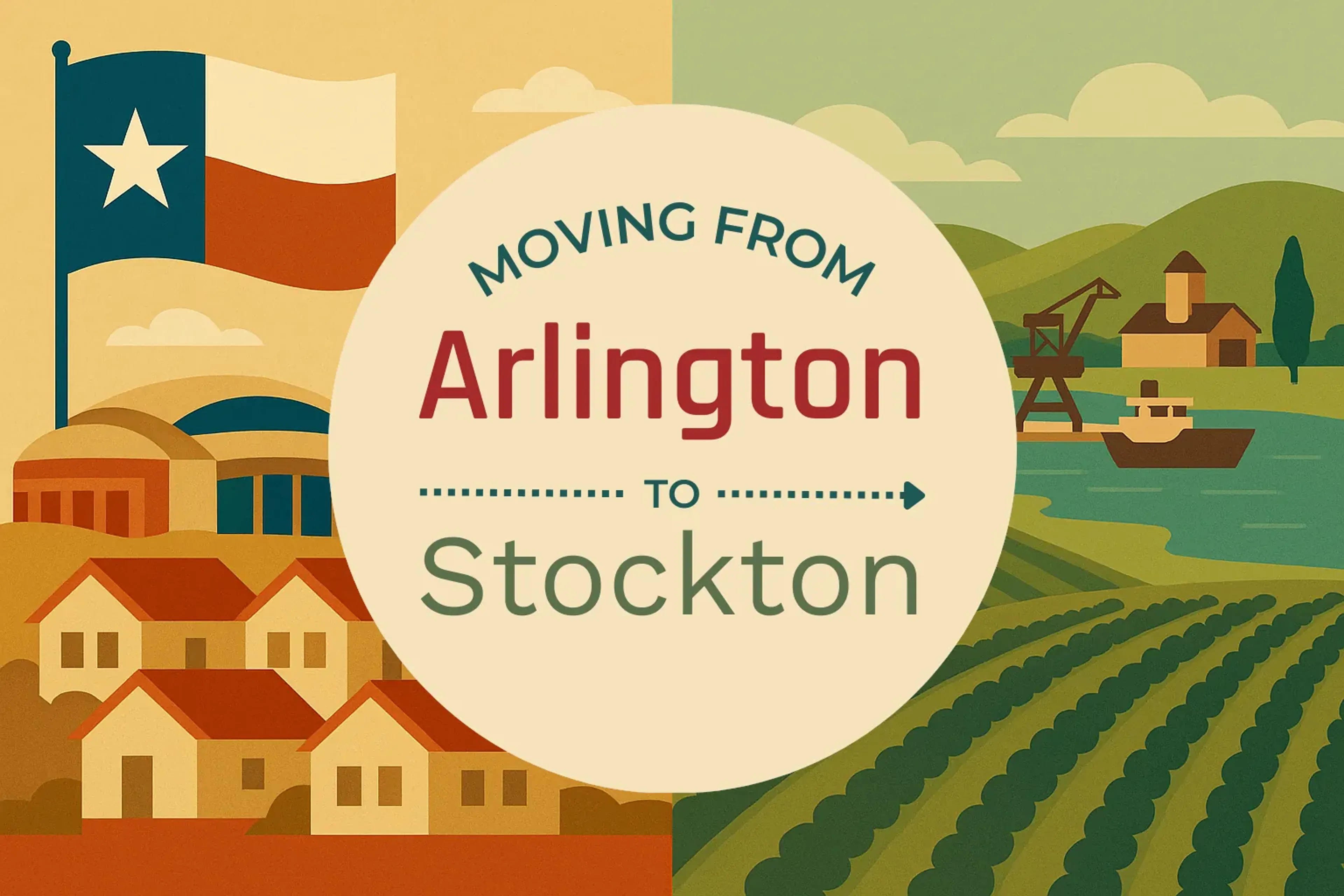 Side-by-side comparison of Arlington to Stockton moving companies