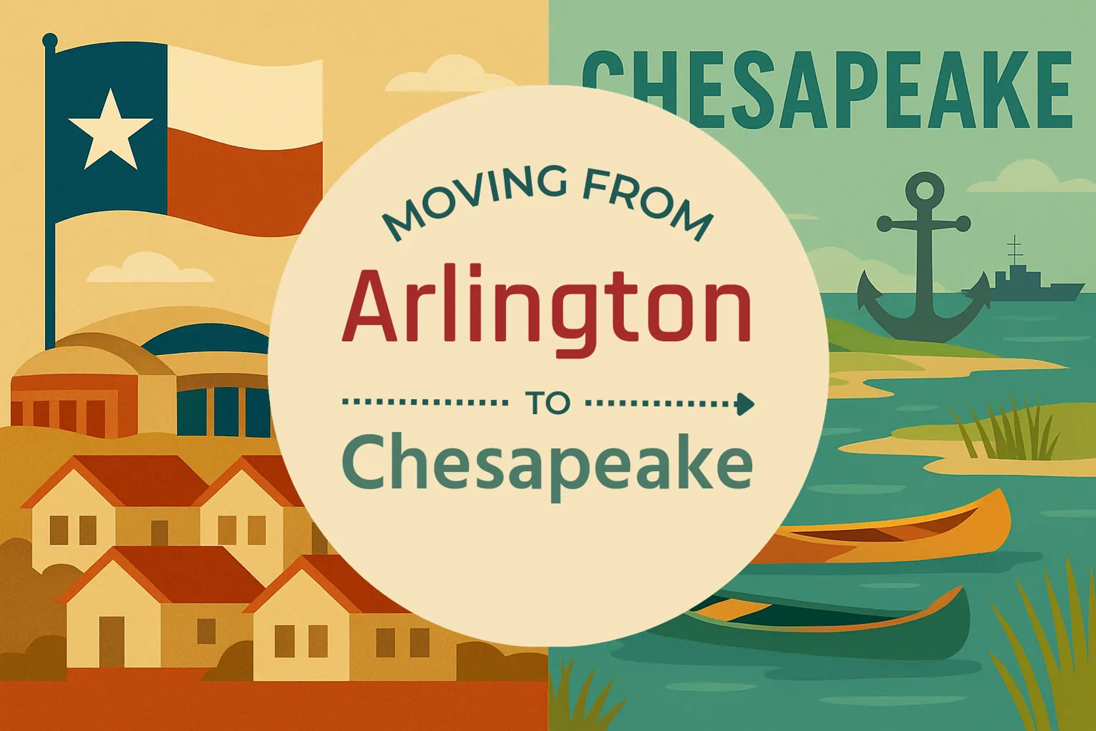 Side-by-side comparison of Arlington to Chesapeake moving companies