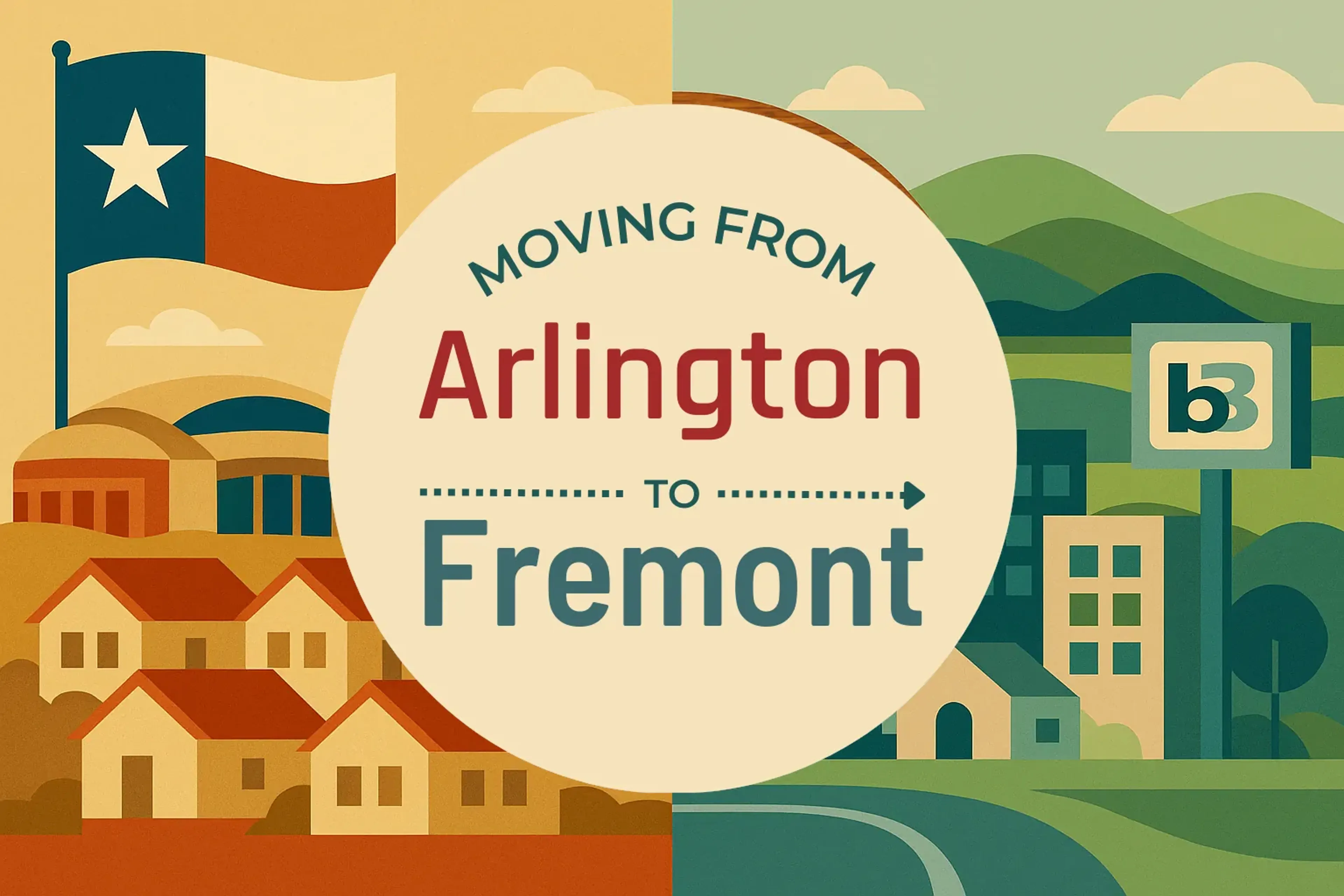 Side-by-side comparison of Arlington to Fremont moving companies