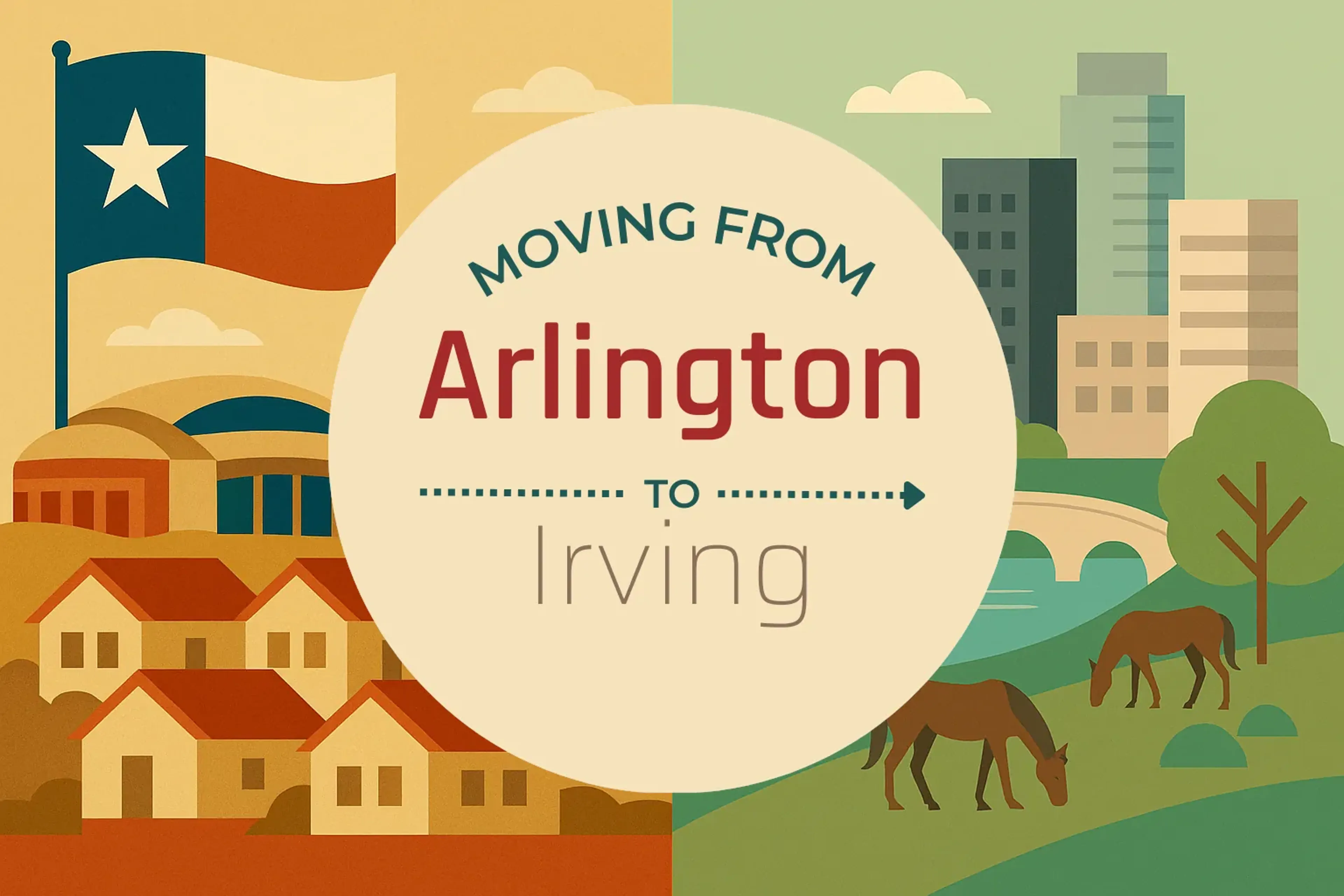 Side-by-side comparison of Arlington to Irving moving companies