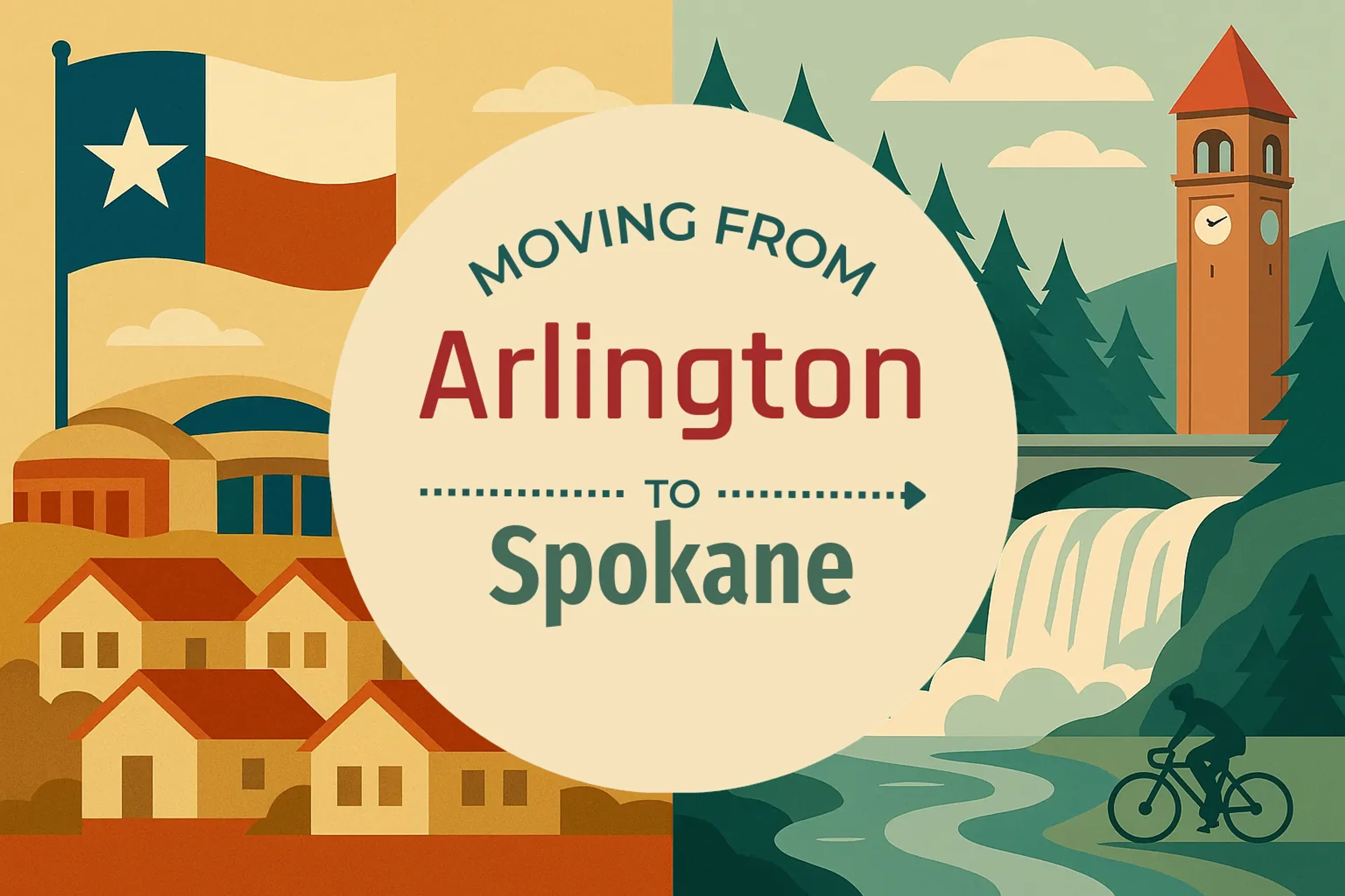 Side-by-side comparison of Arlington to Spokane moving companies