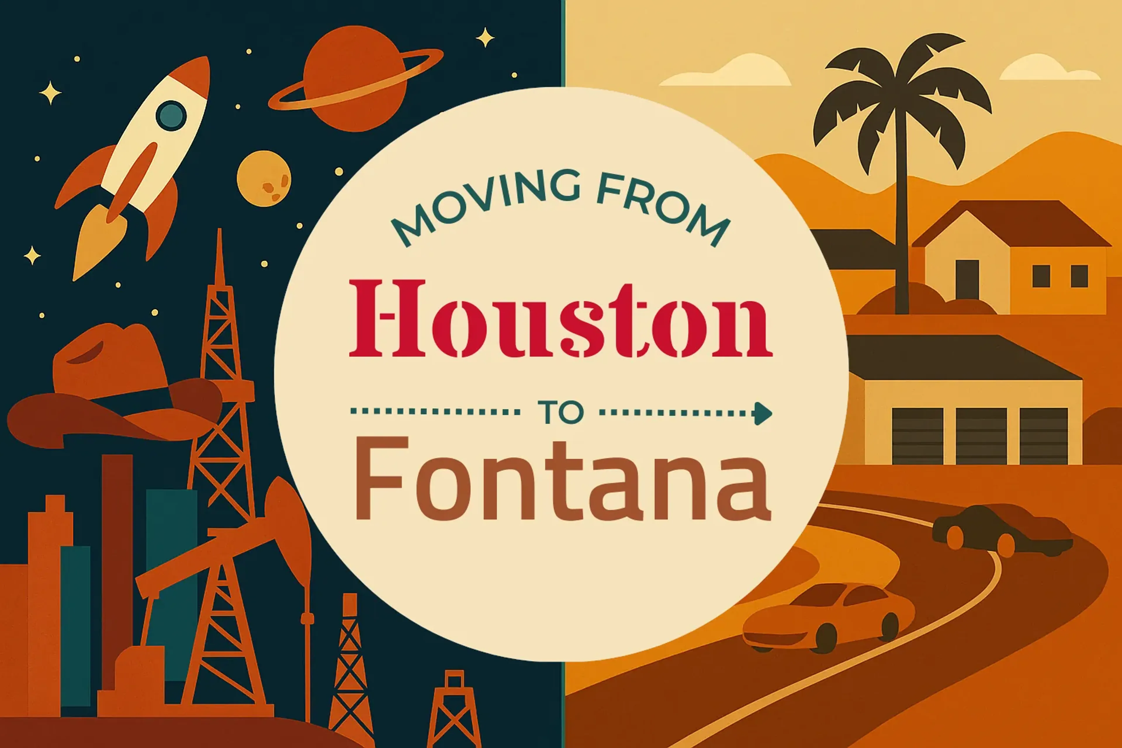Side-by-side comparison of Houston to Fontana moving companies