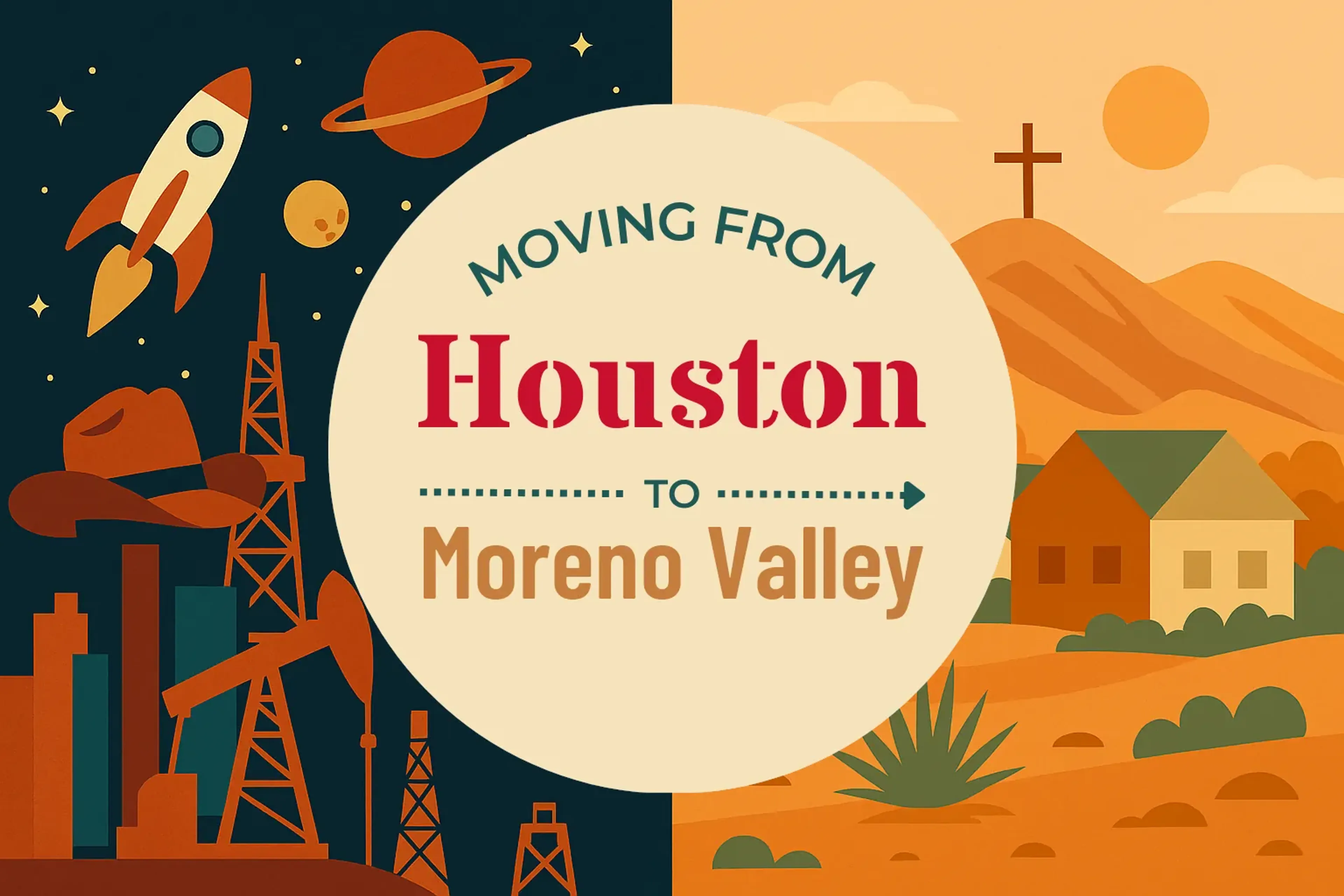 Side-by-side comparison of Houston to Moreno Valley moving companies