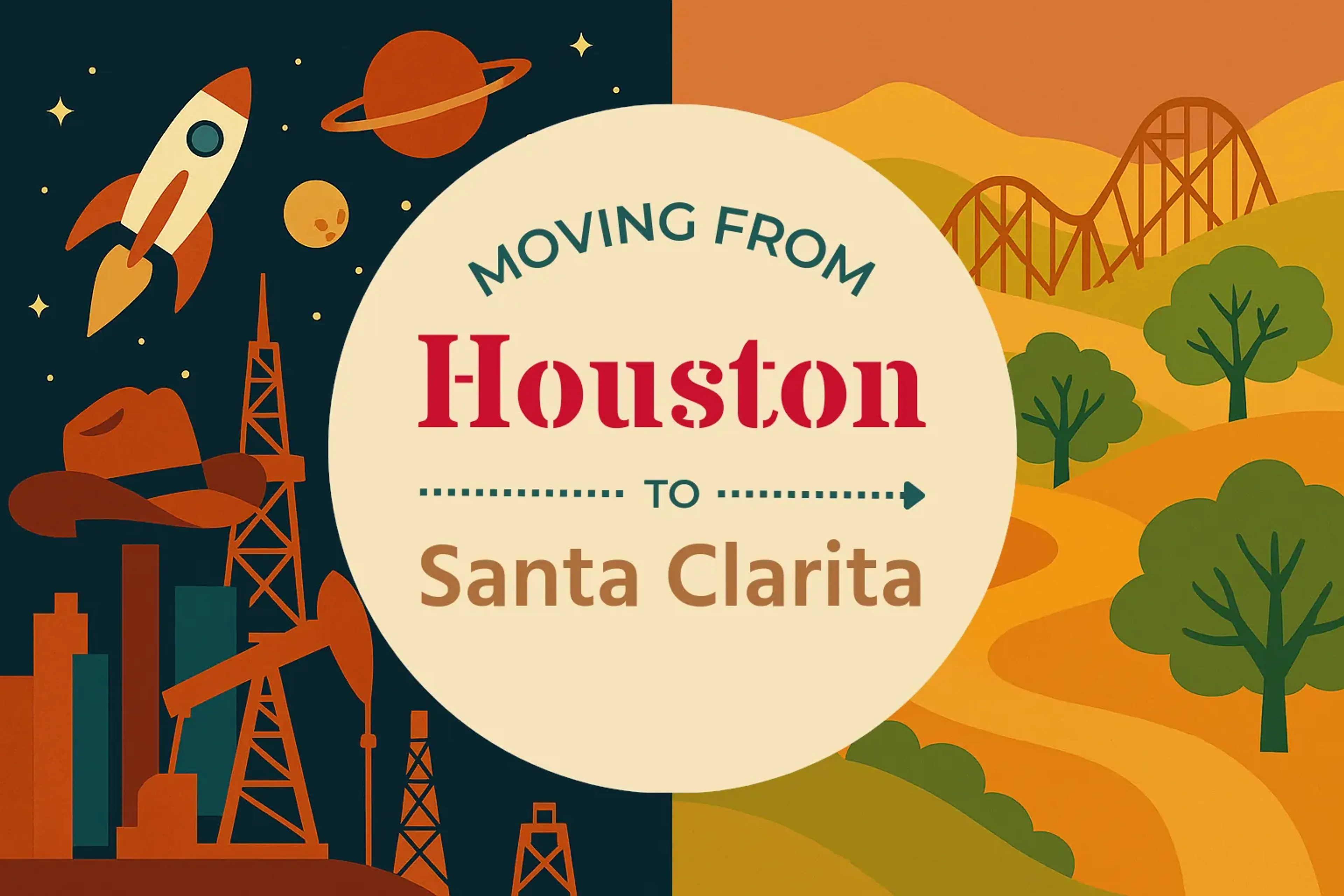 Side-by-side comparison of Houston to Santa Clarita moving companies