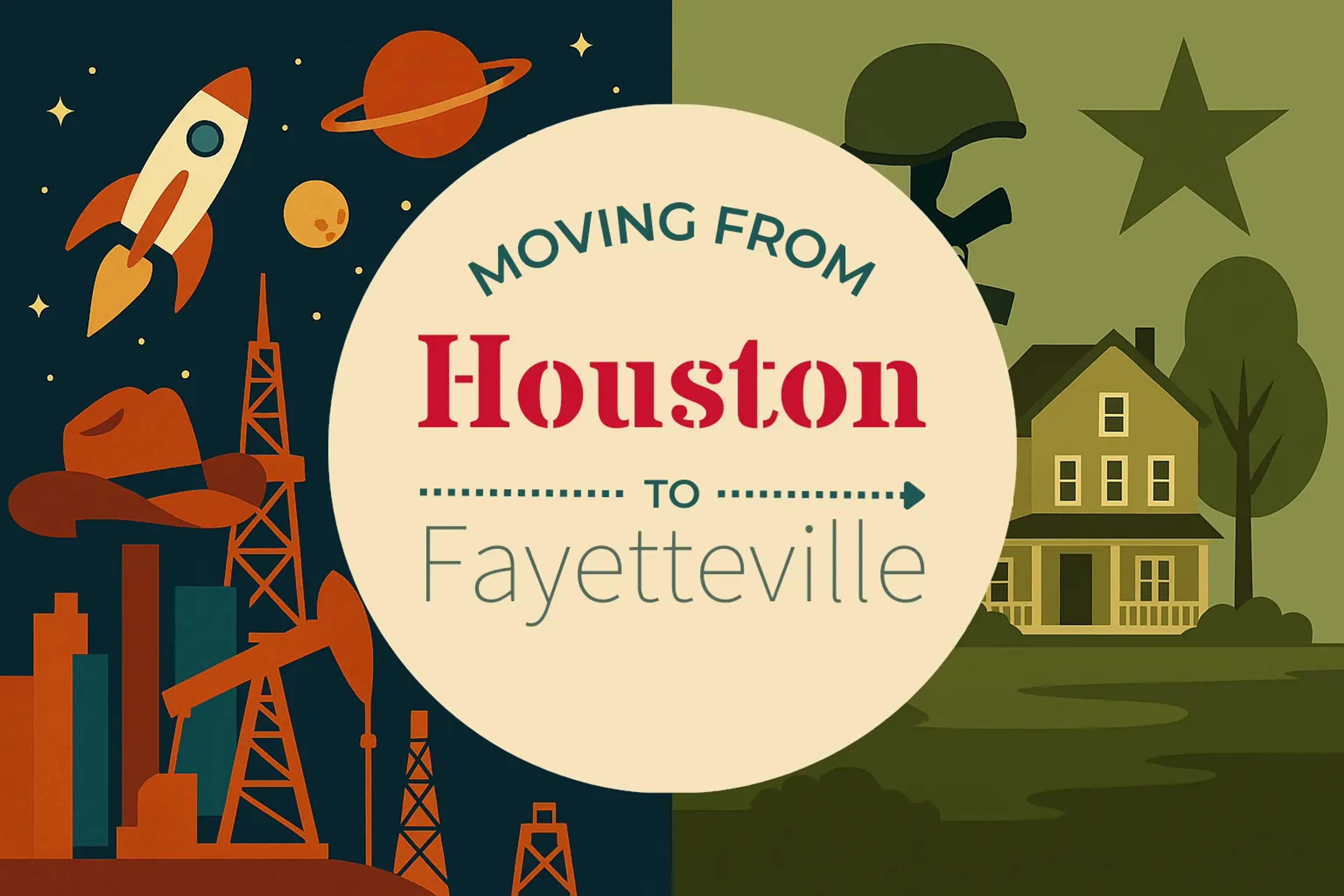 Side-by-side comparison of Houston to Fayetteville moving companies