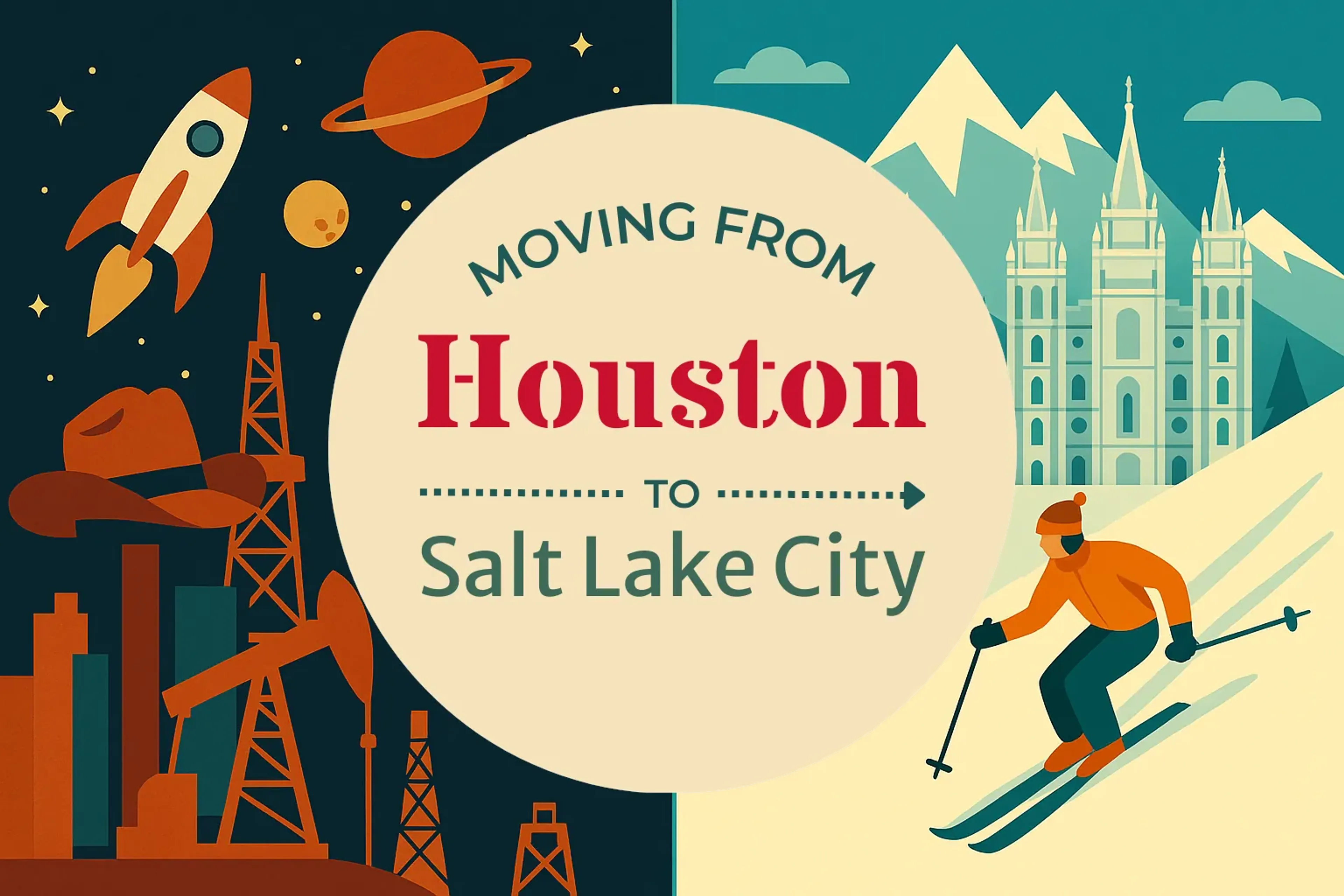 Side-by-side comparison of Houston to Salt Lake City moving companies