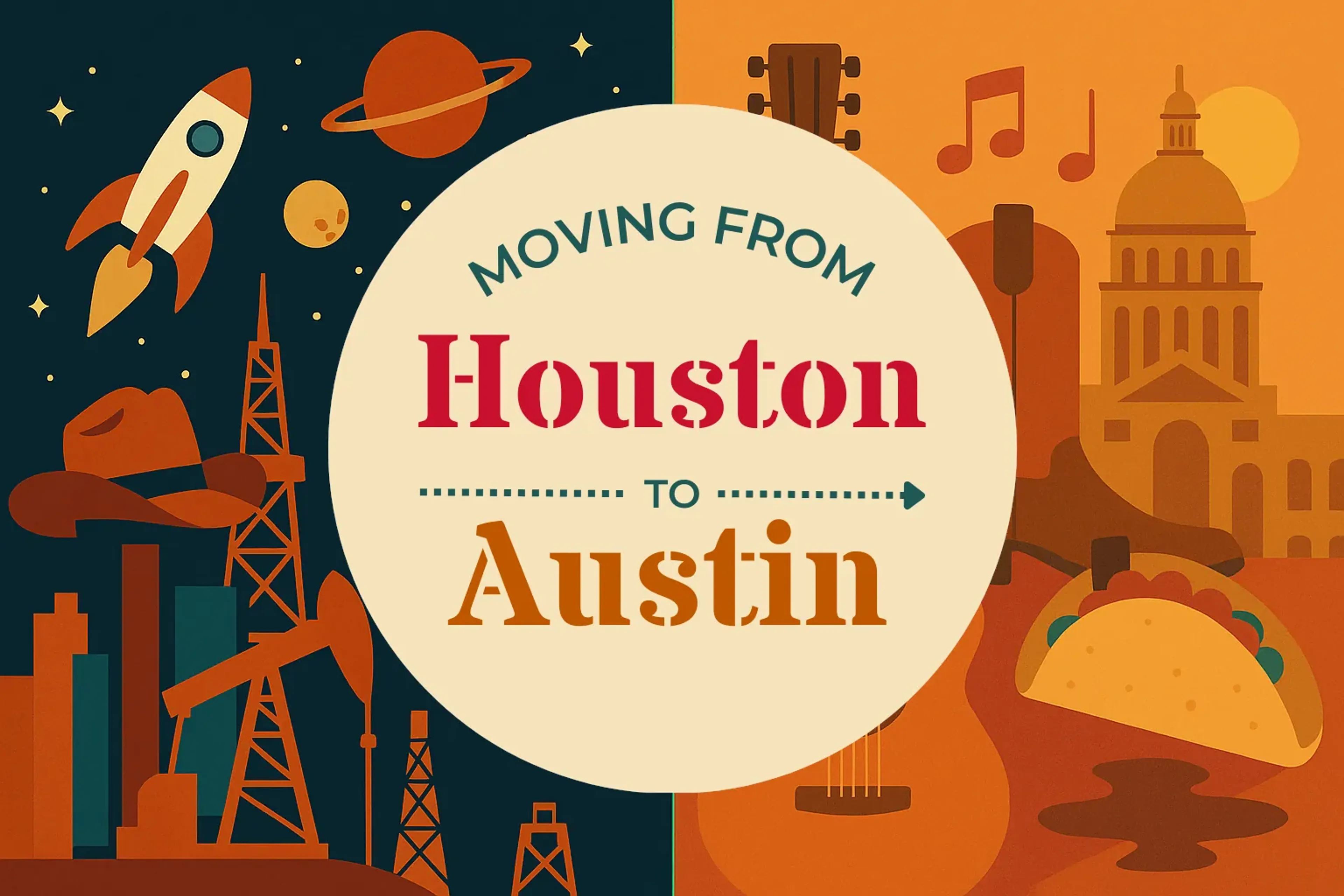 Side-by-side comparison of Houston to Austin moving companies