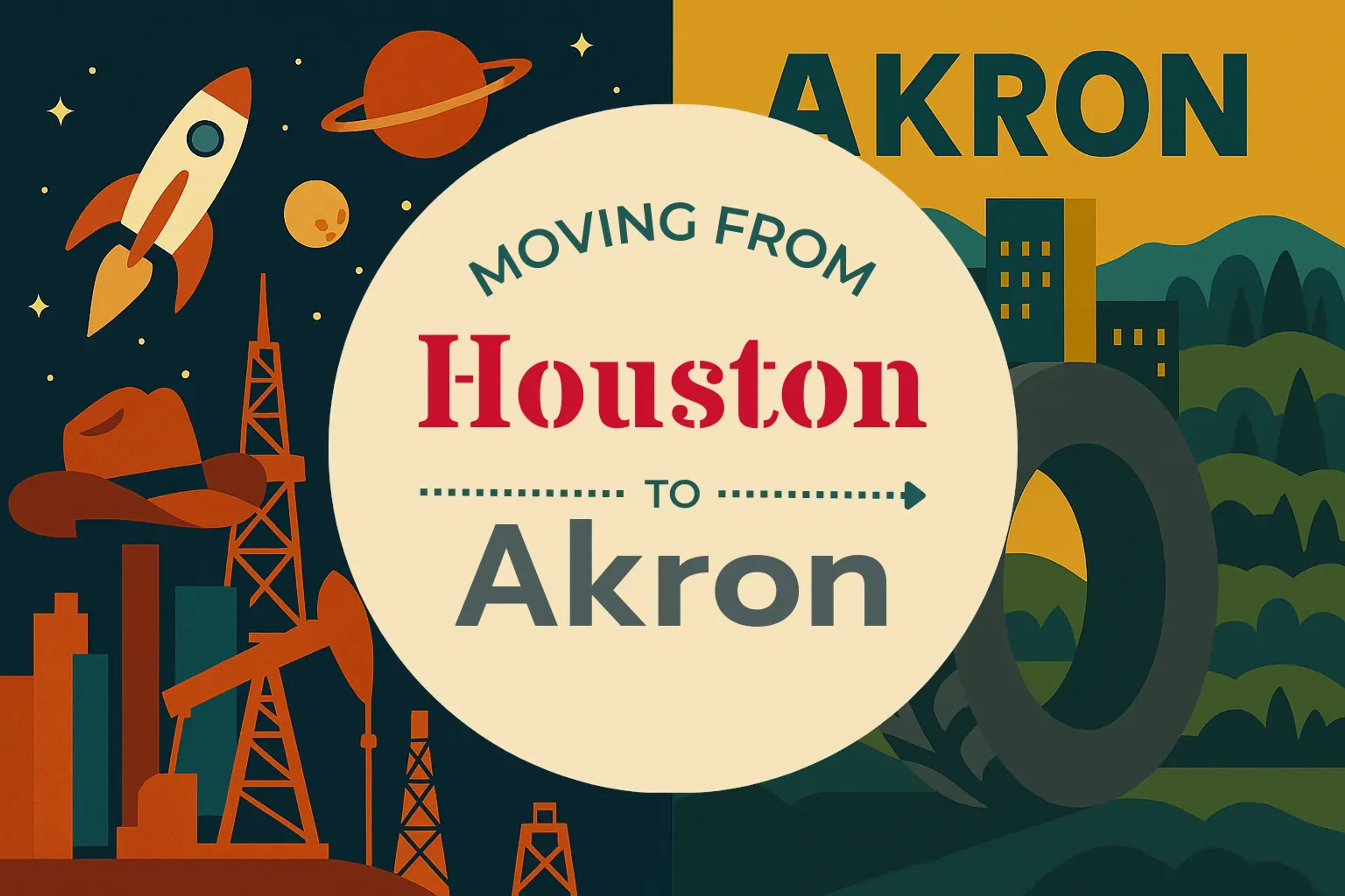 Side-by-side comparison of Houston to Akron moving companies