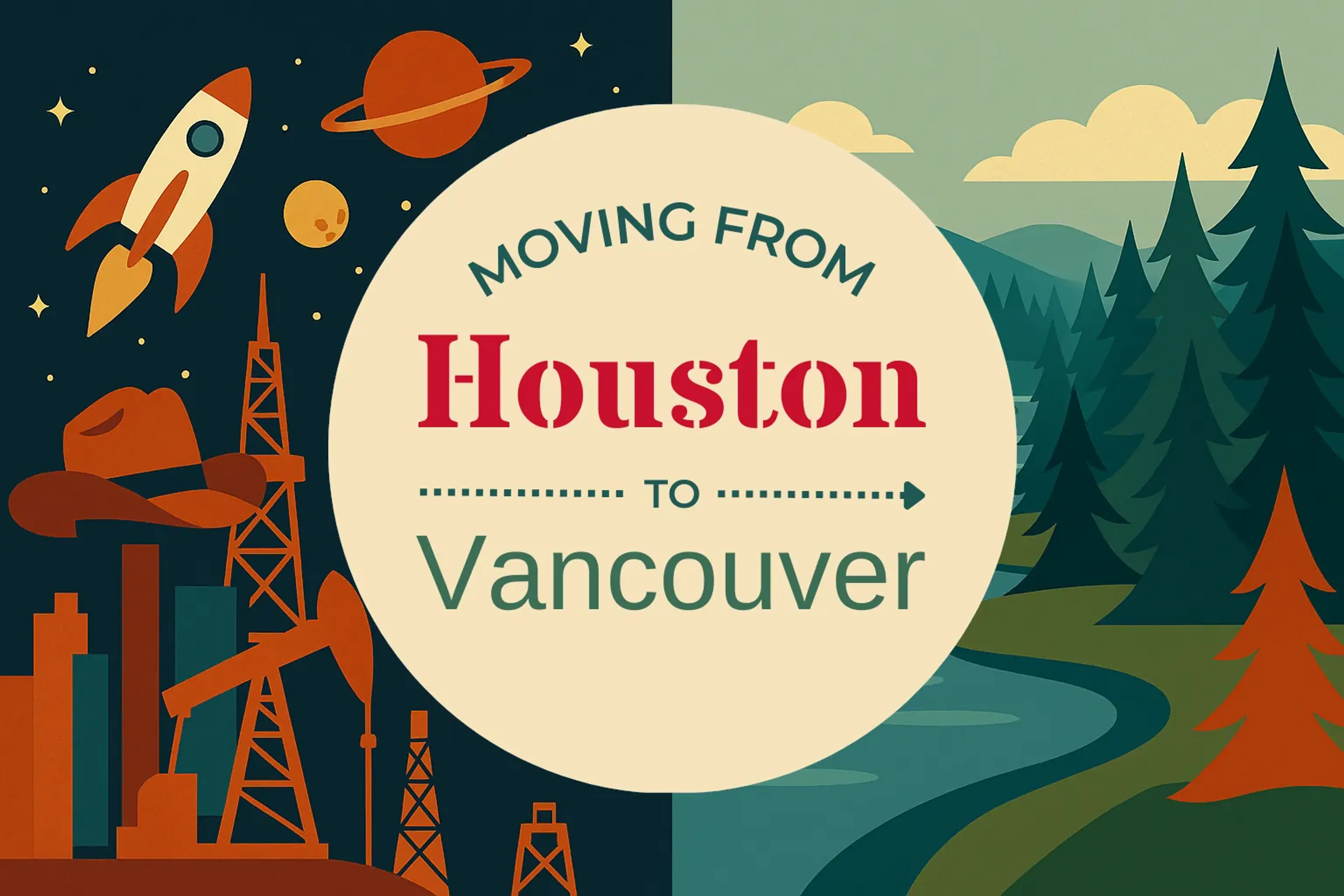 Side-by-side comparison of Houston to Vancouver moving companies