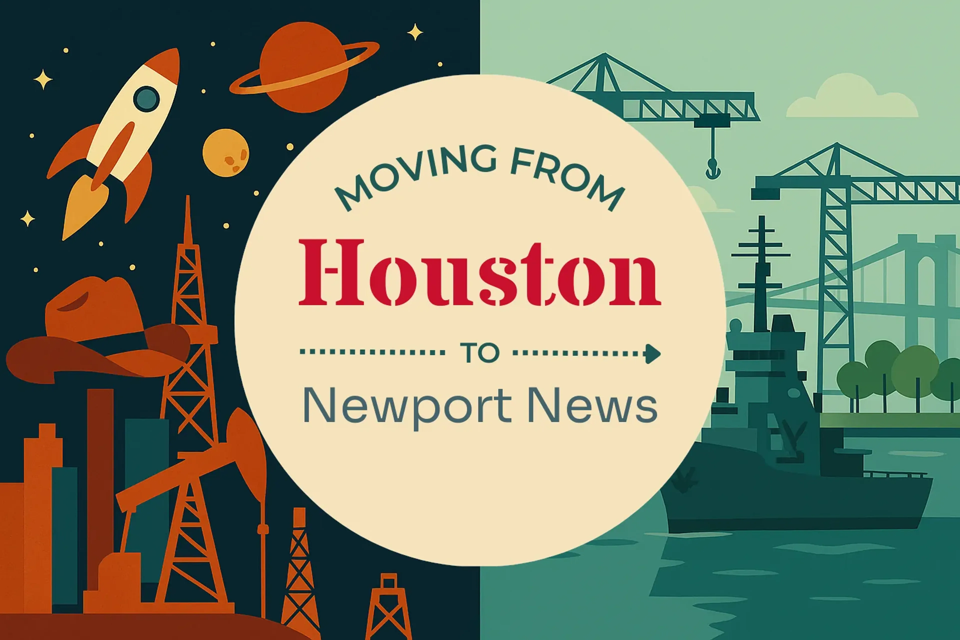 Side-by-side comparison of Houston to Newport News moving companies