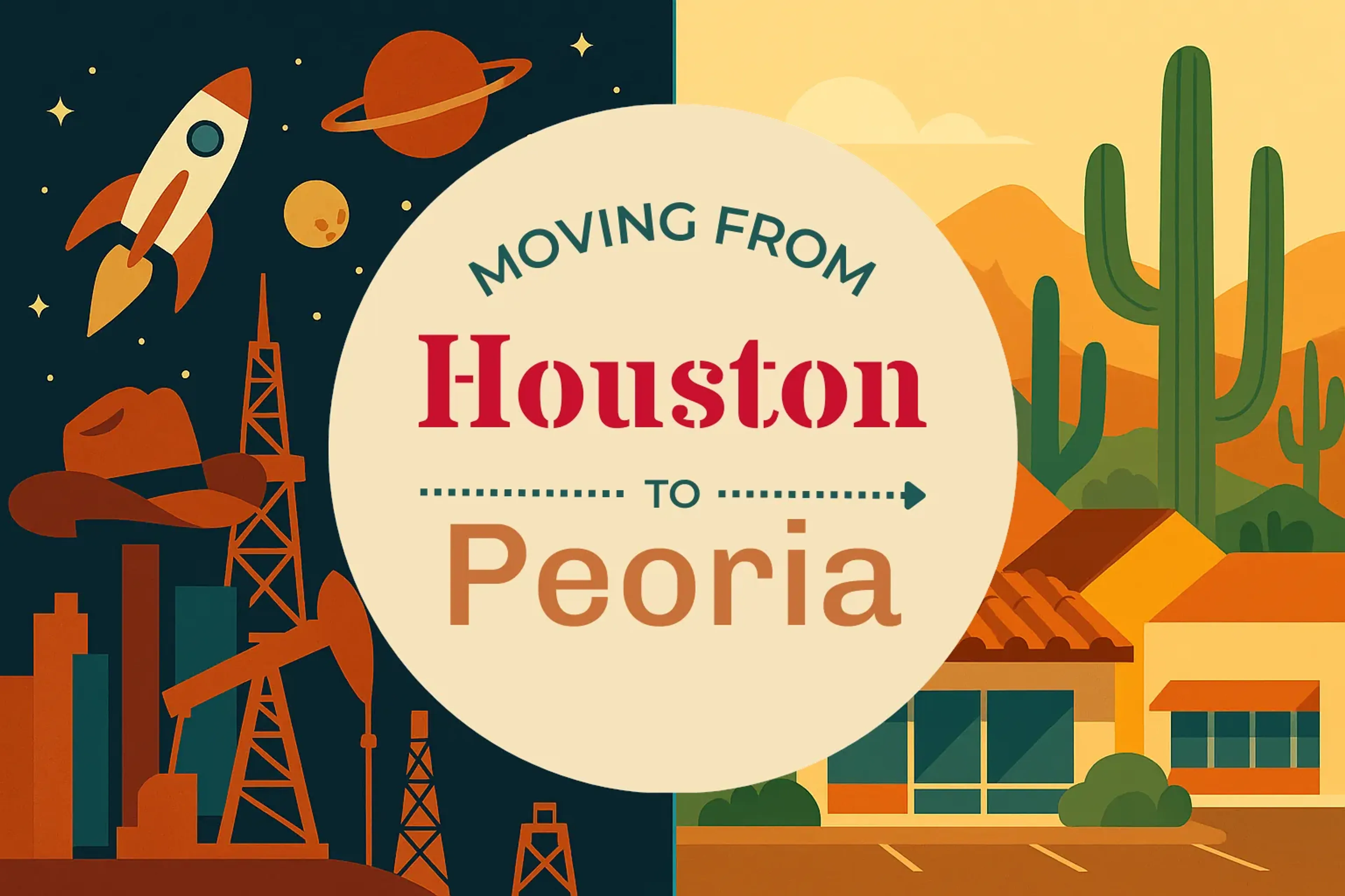 Side-by-side comparison of Houston to Peoria moving companies
