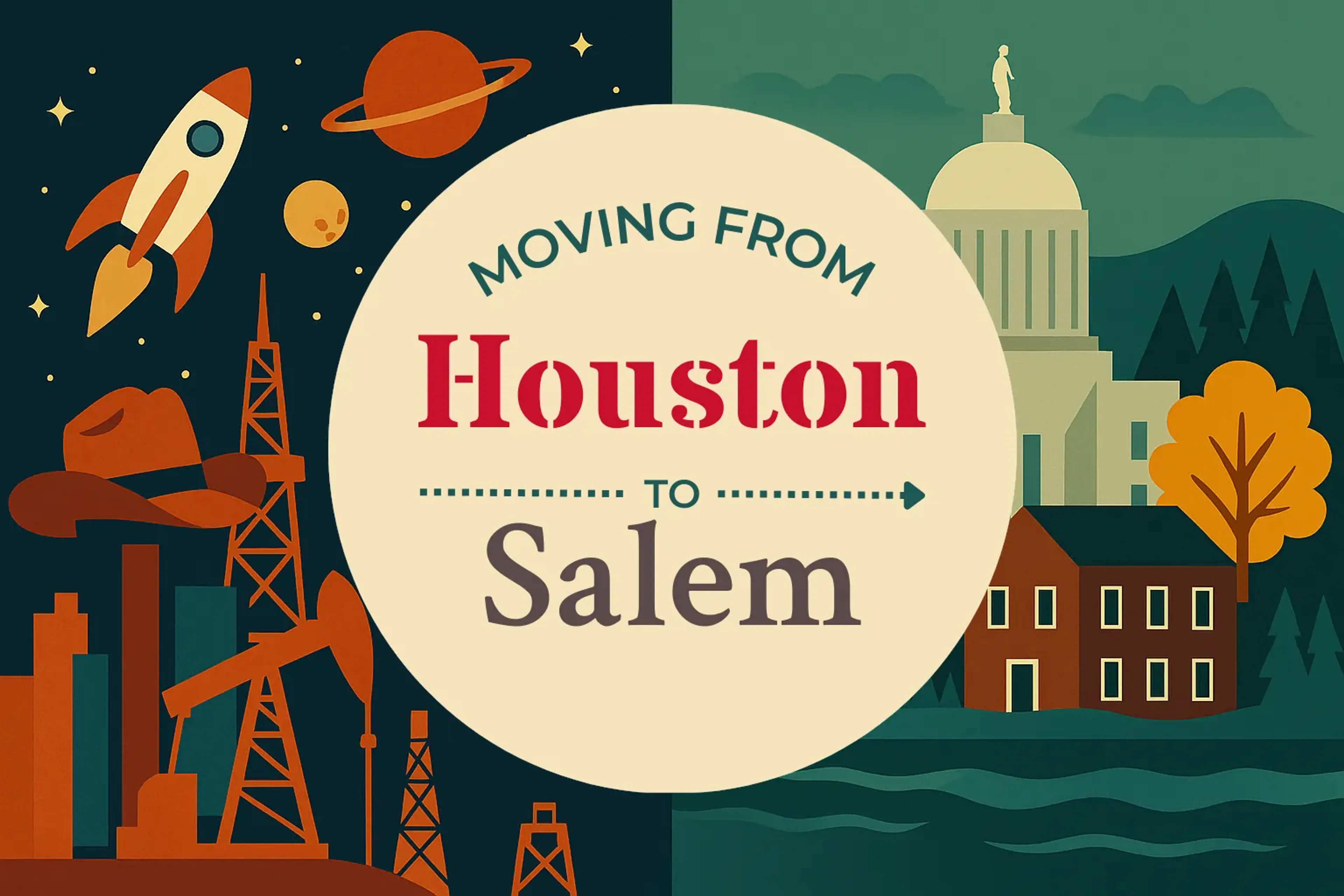 Side-by-side comparison of Houston to Salem moving companies