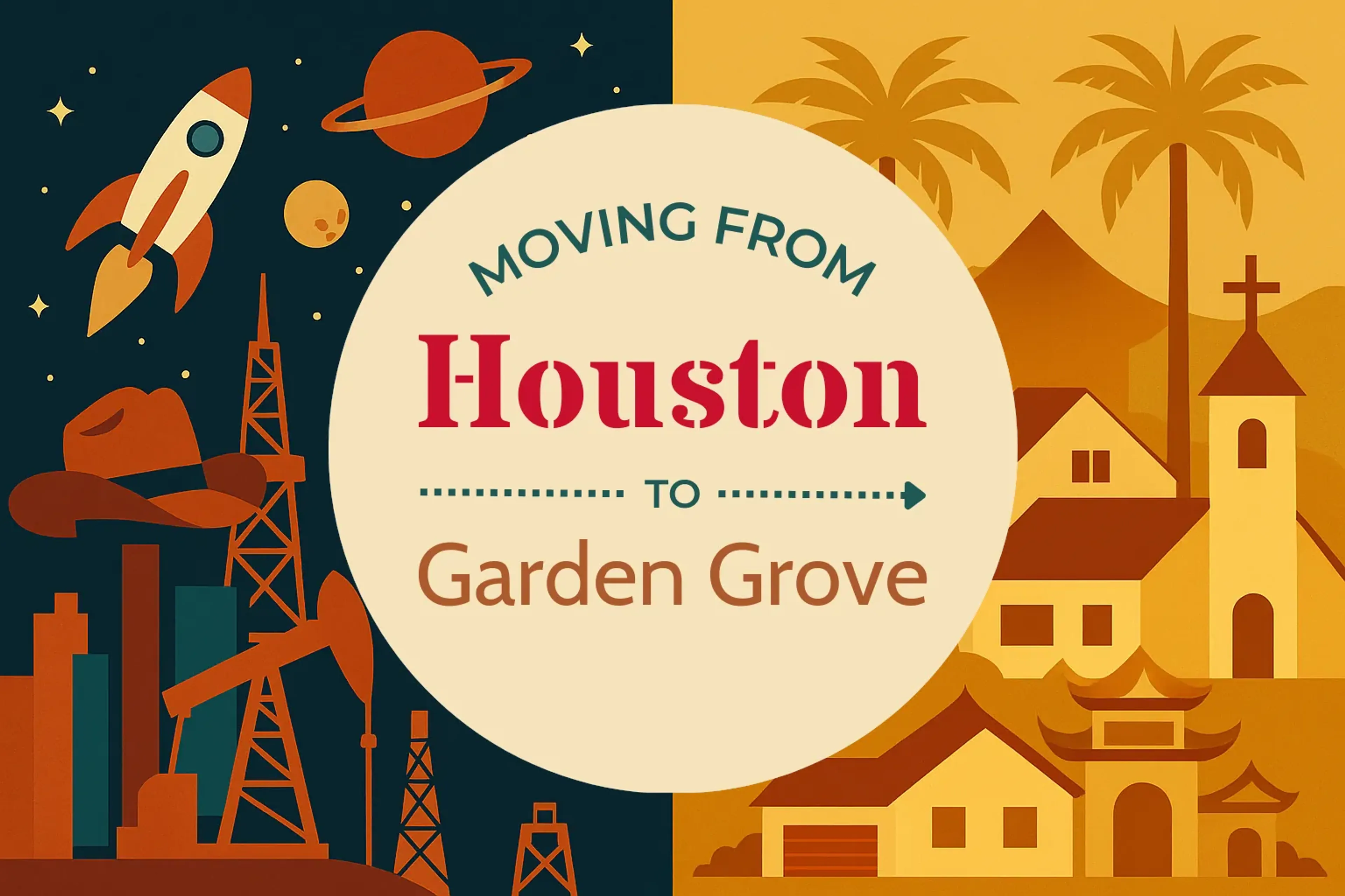 Side-by-side comparison of Houston to Garden Grove moving companies