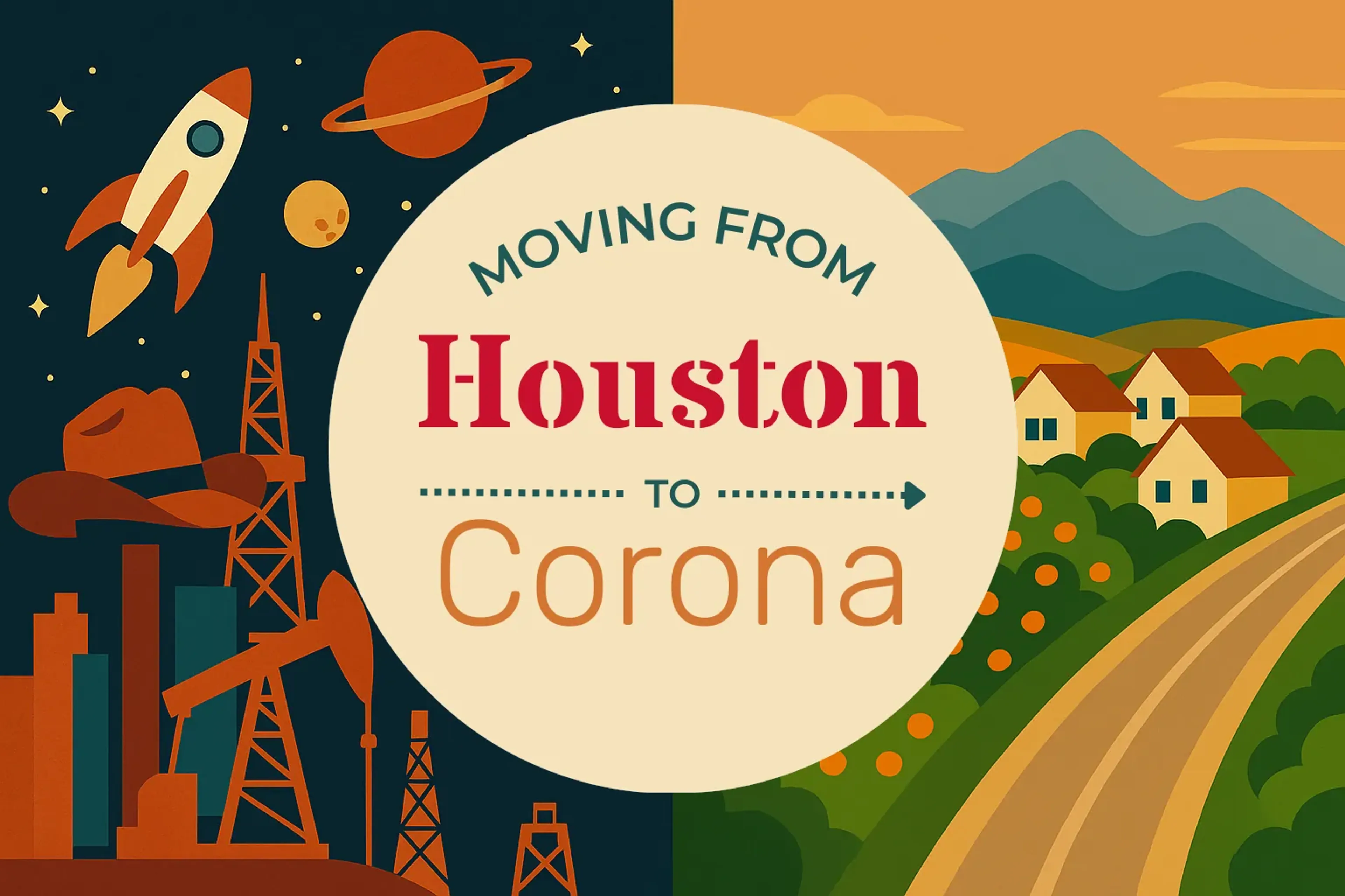 Side-by-side comparison of Houston to Corona moving companies