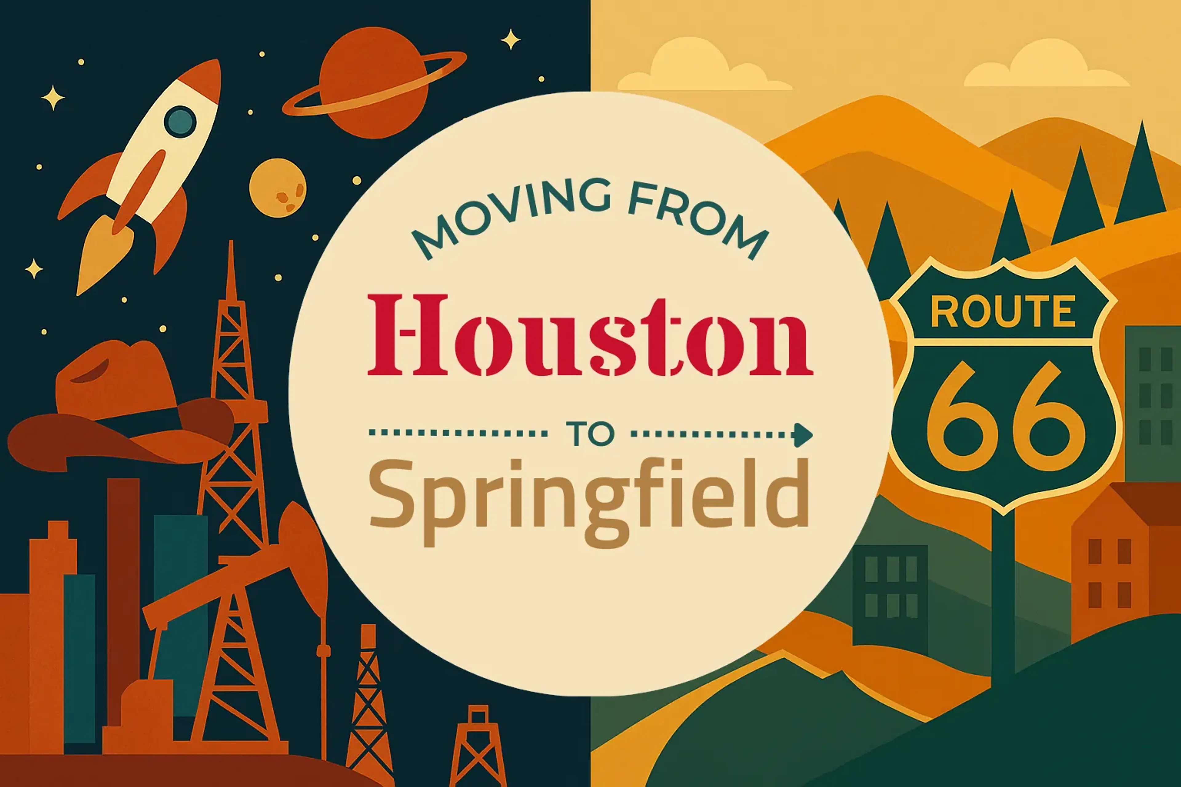 Side-by-side comparison of Houston to Springfield moving companies