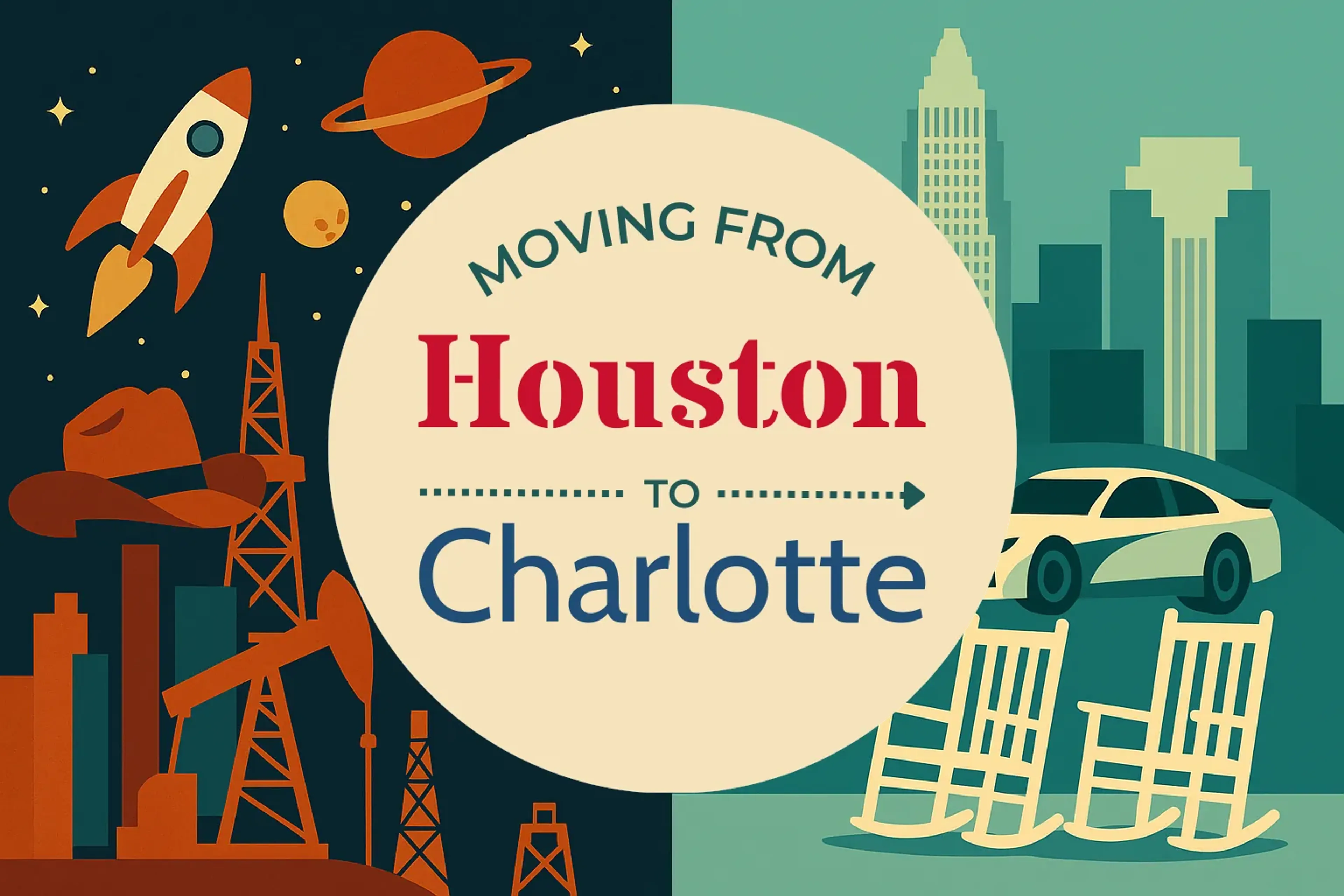 Side-by-side comparison of Houston to Charlotte moving companies
