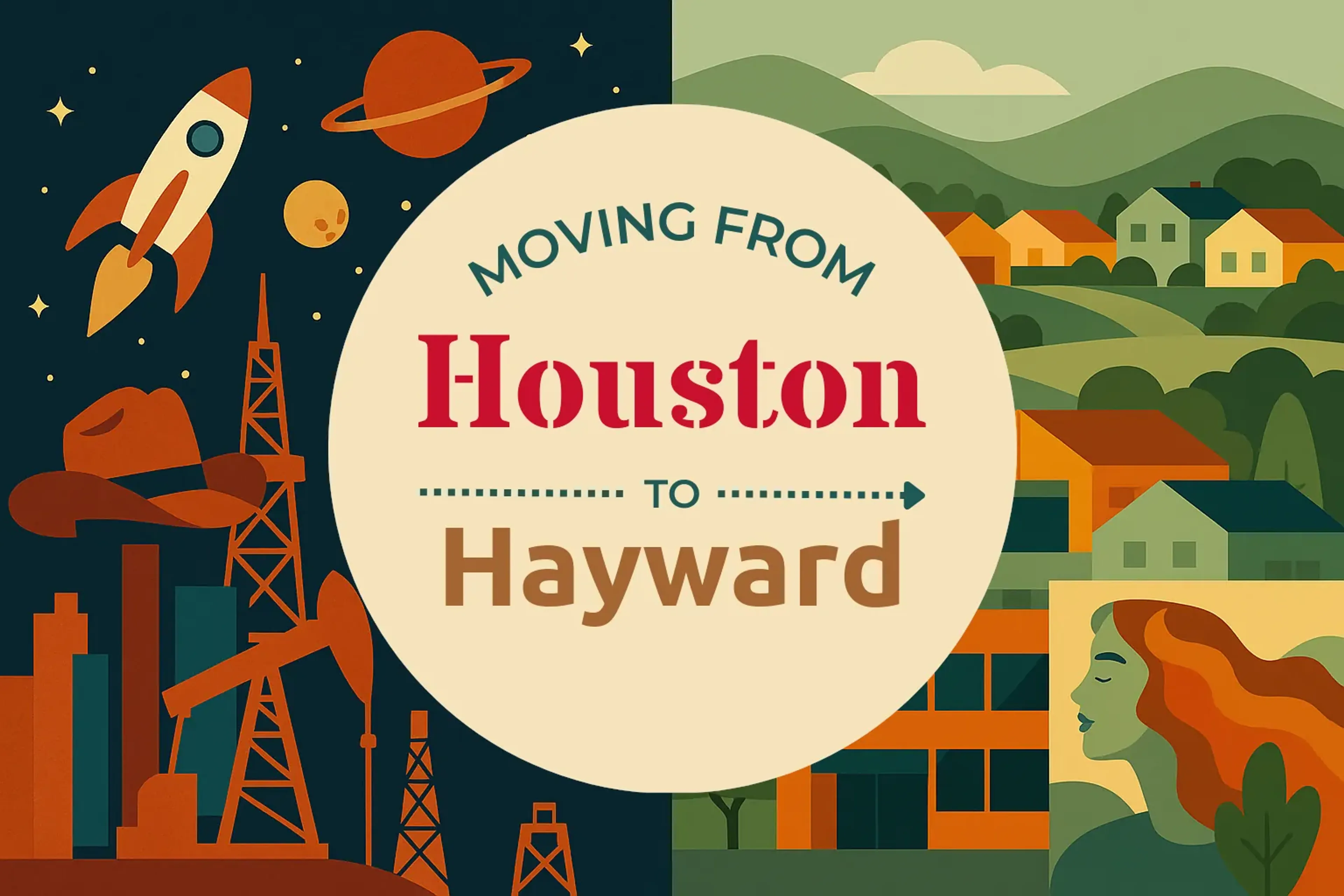Side-by-side comparison of Houston to Hayward moving companies