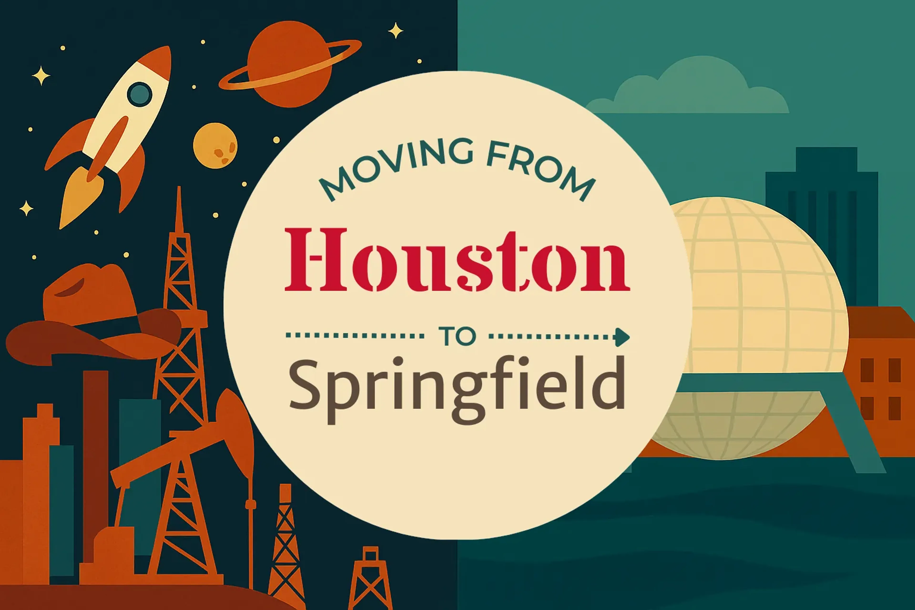 Side-by-side comparison of Houston to Springfield moving companies