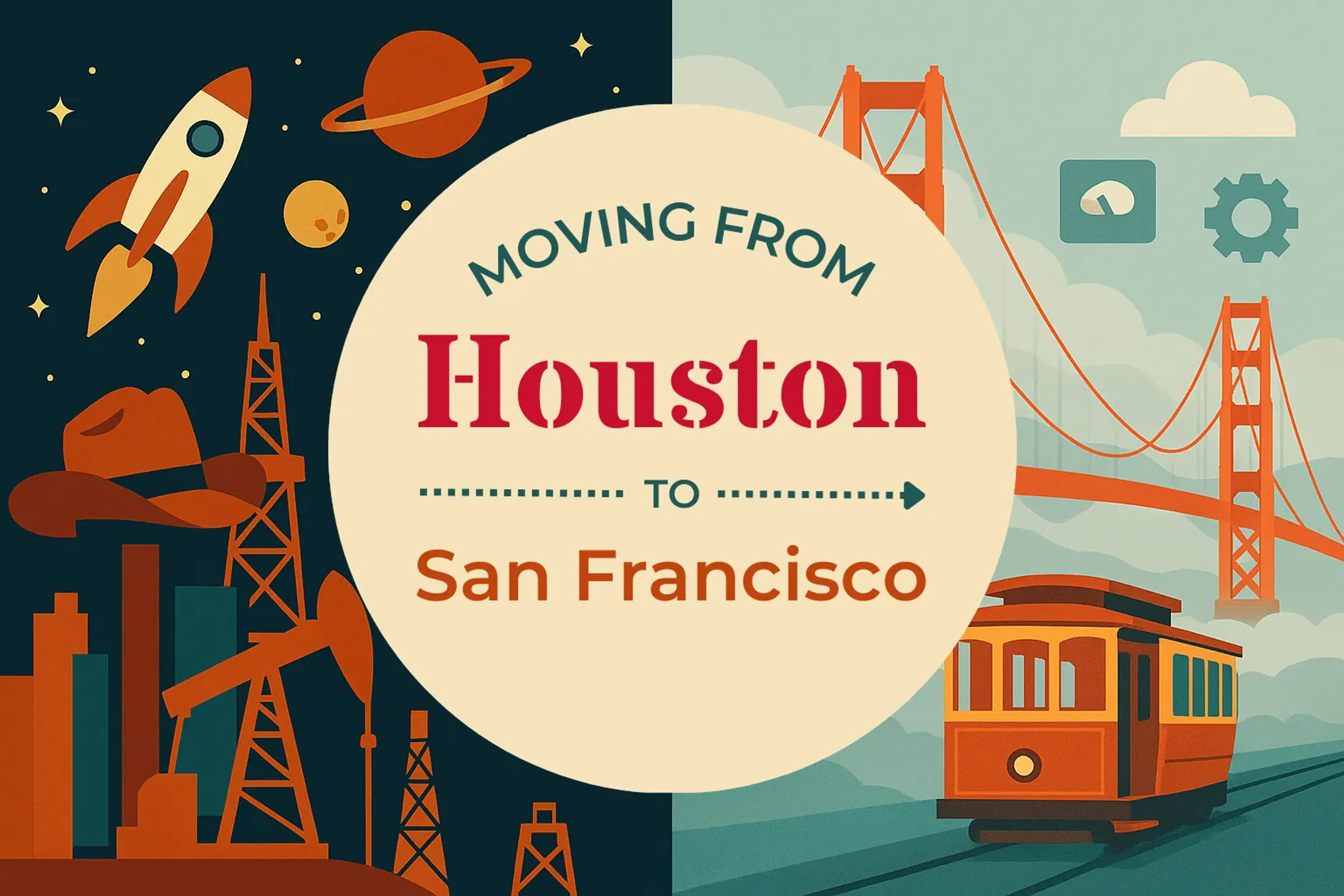 Side-by-side comparison of Houston to San Francisco moving companies