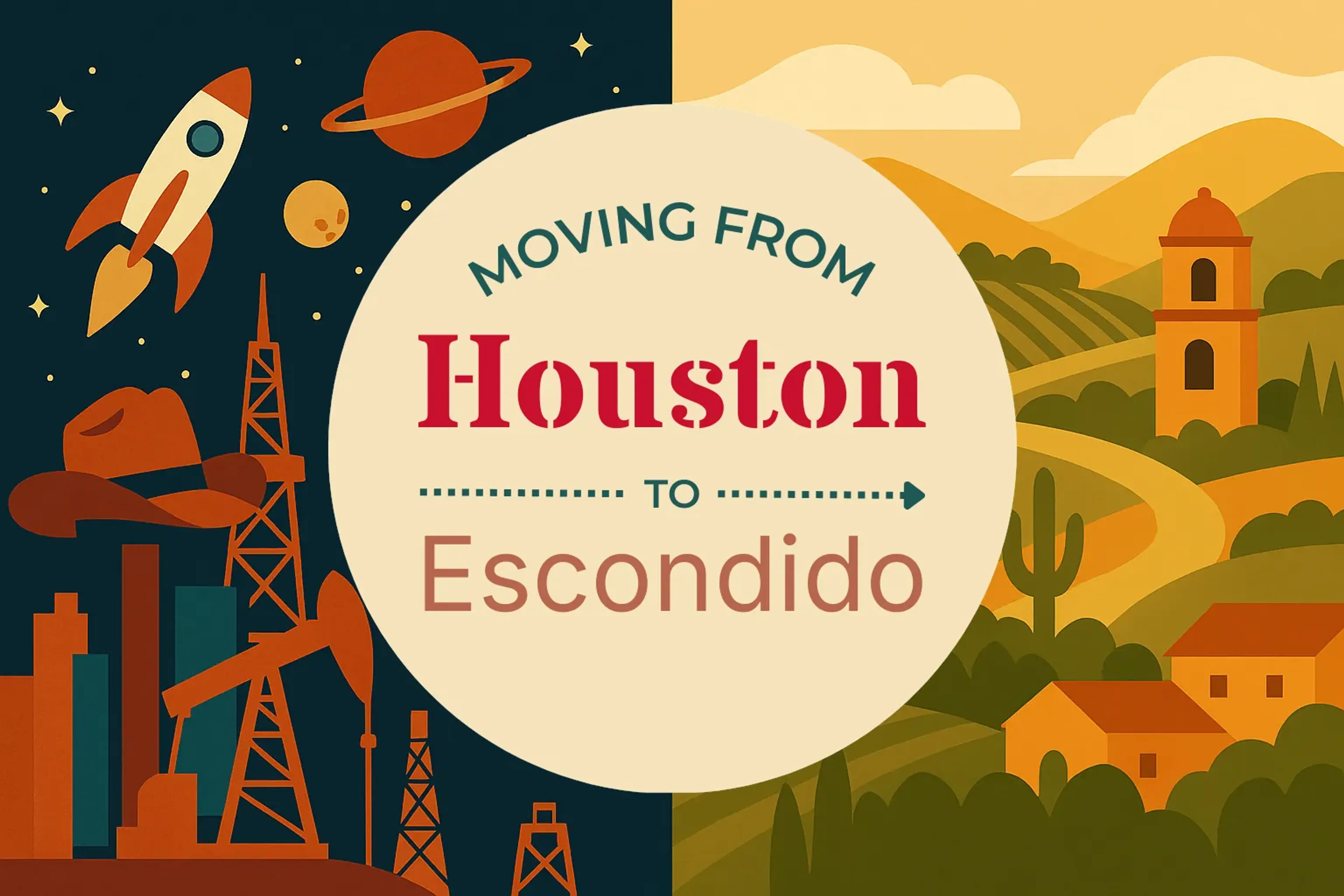 Side-by-side comparison of Houston to Escondido moving companies