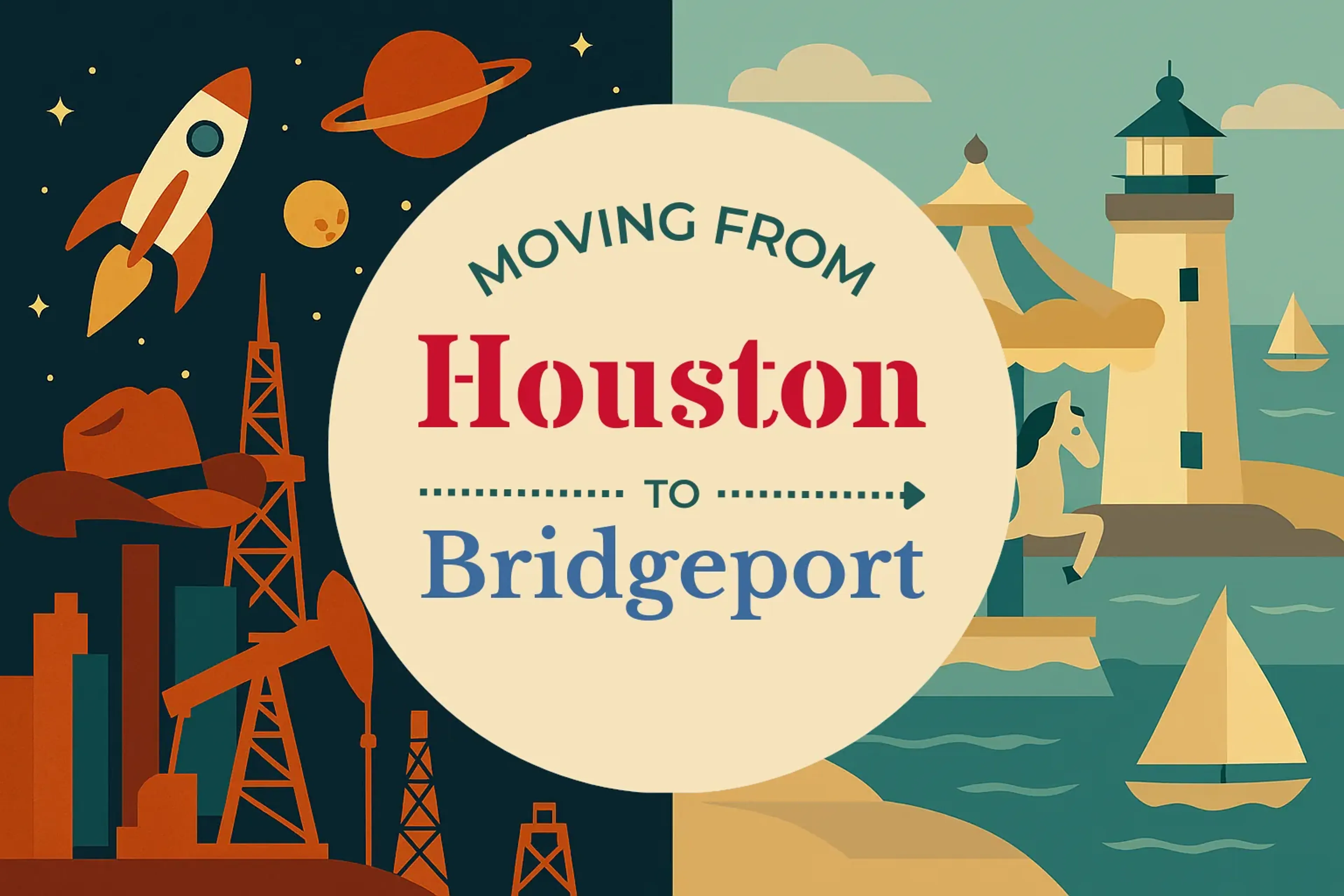 Side-by-side comparison of Houston to Bridgeport moving companies