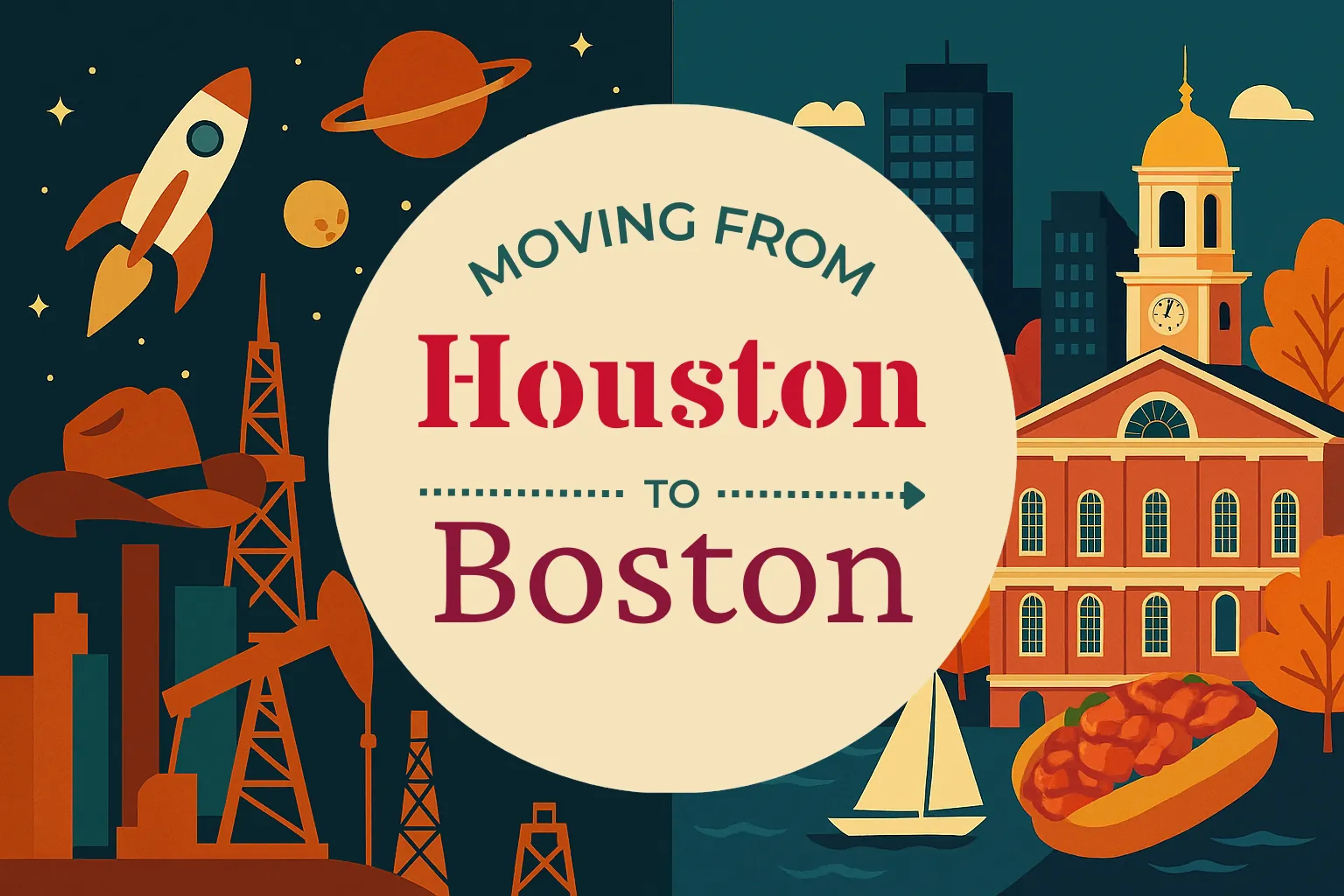 Side-by-side comparison of Houston to Boston moving companies