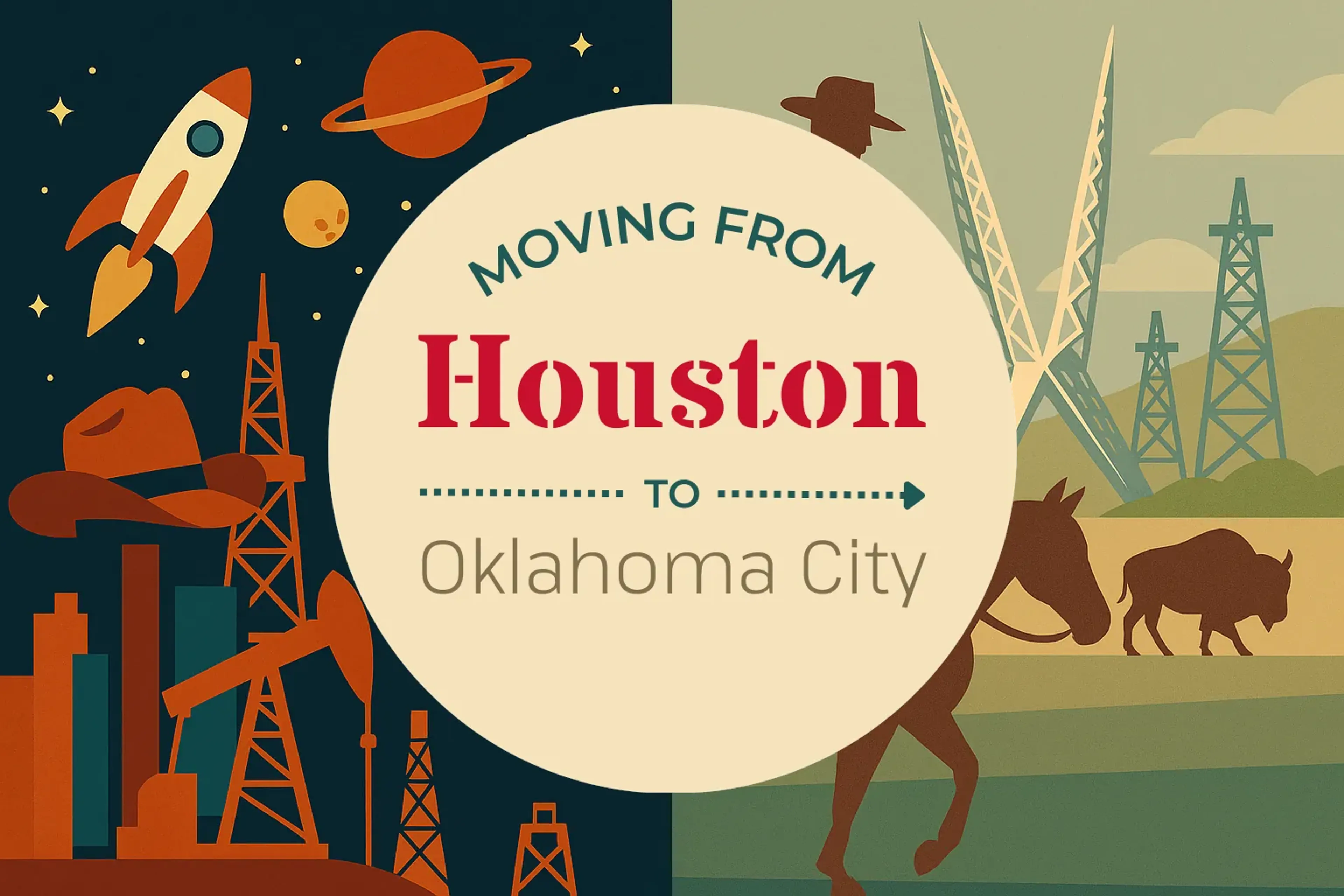 Side-by-side comparison of Houston to Oklahoma City moving companies