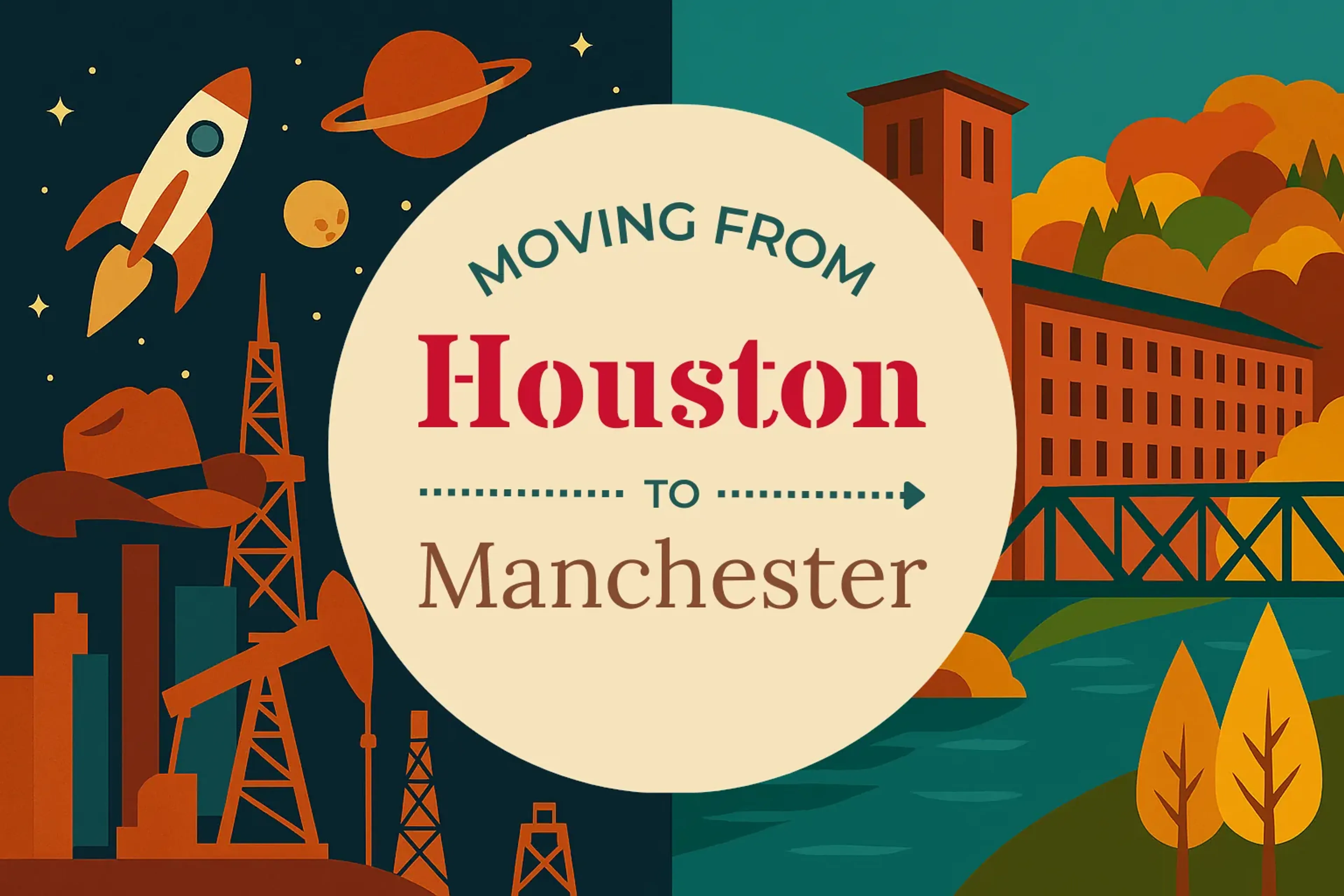 Side-by-side comparison of Houston to Manchester moving companies
