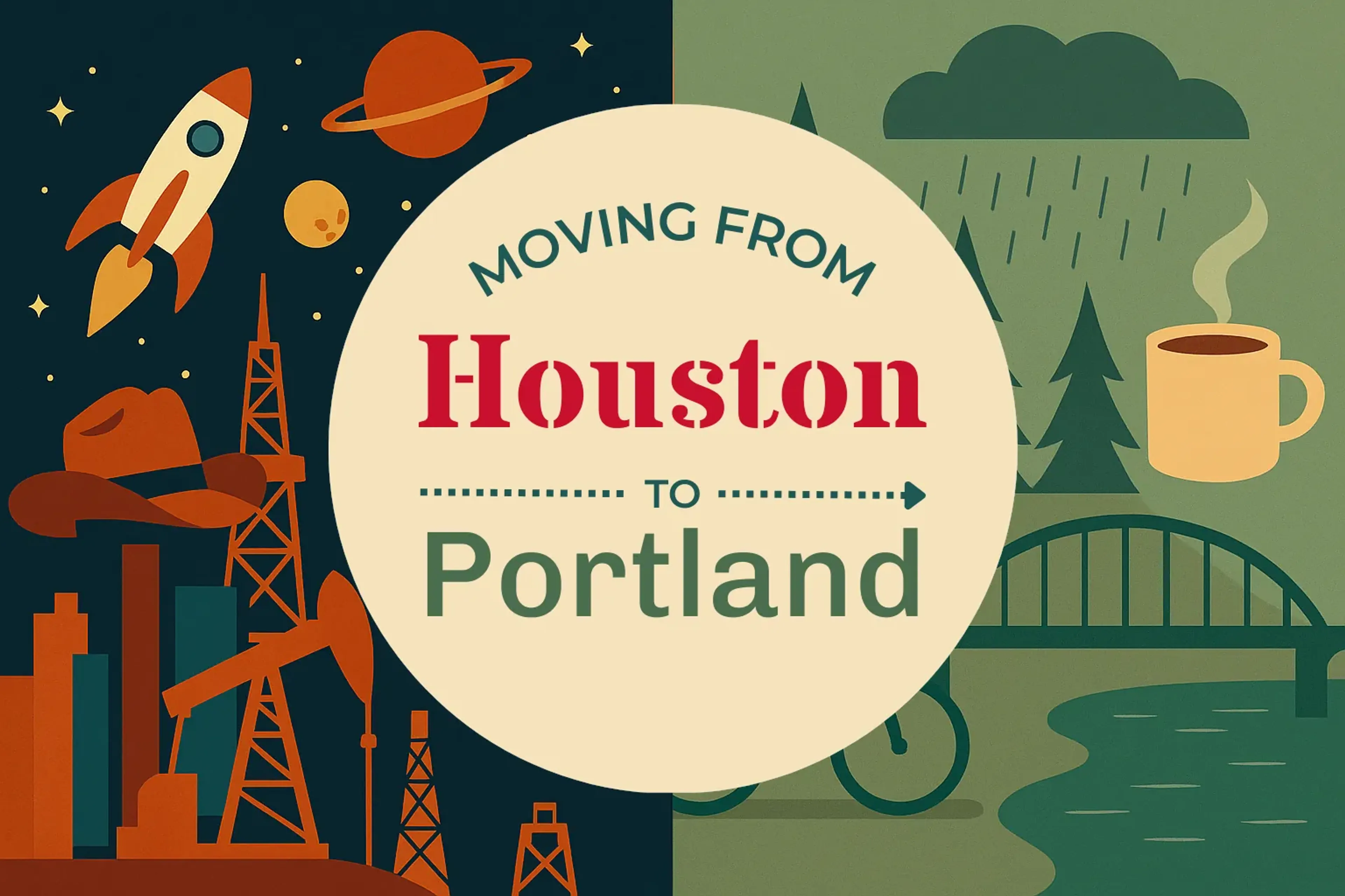 Side-by-side comparison of Houston to Portland moving companies