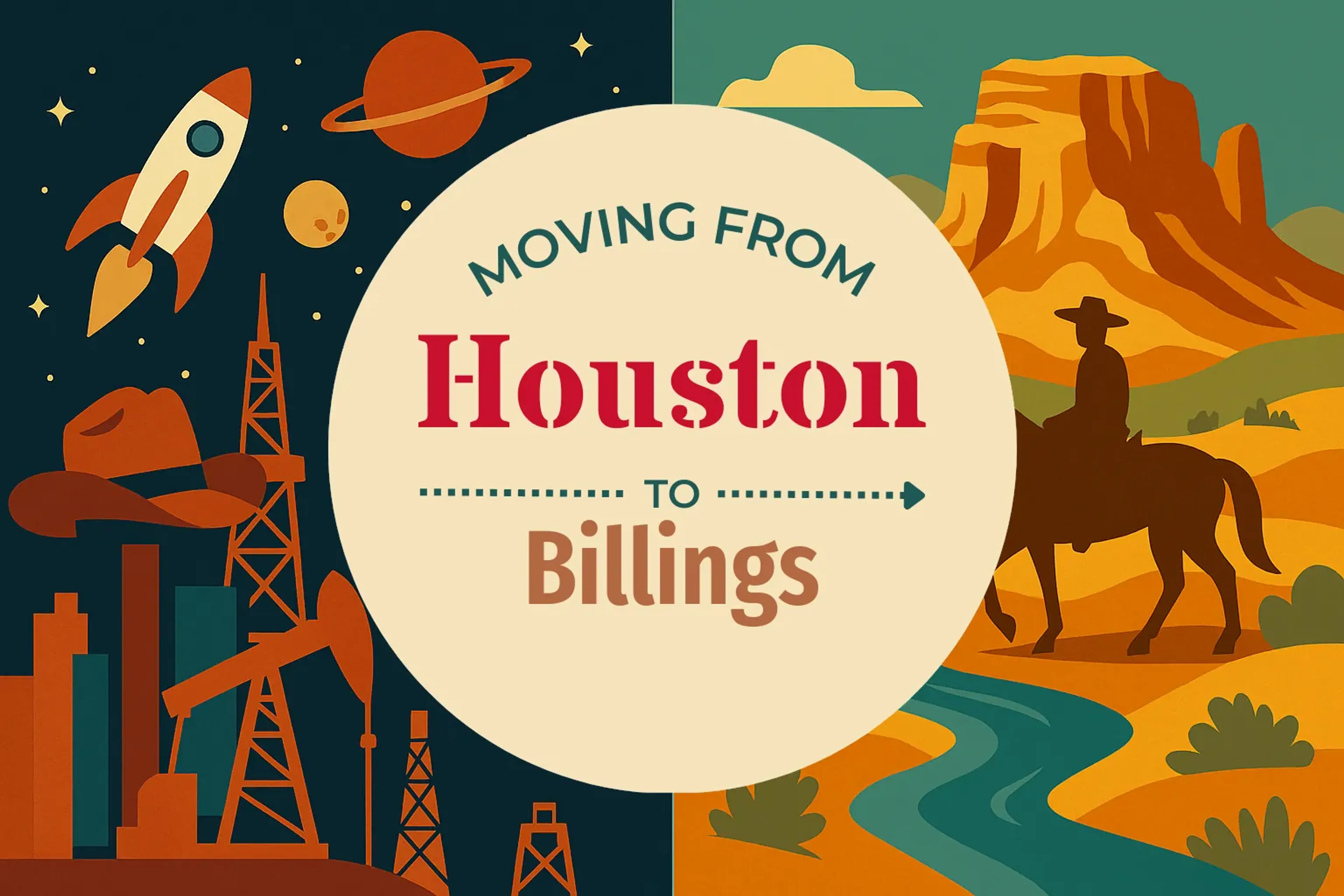 Side-by-side comparison of Houston to Billings moving companies