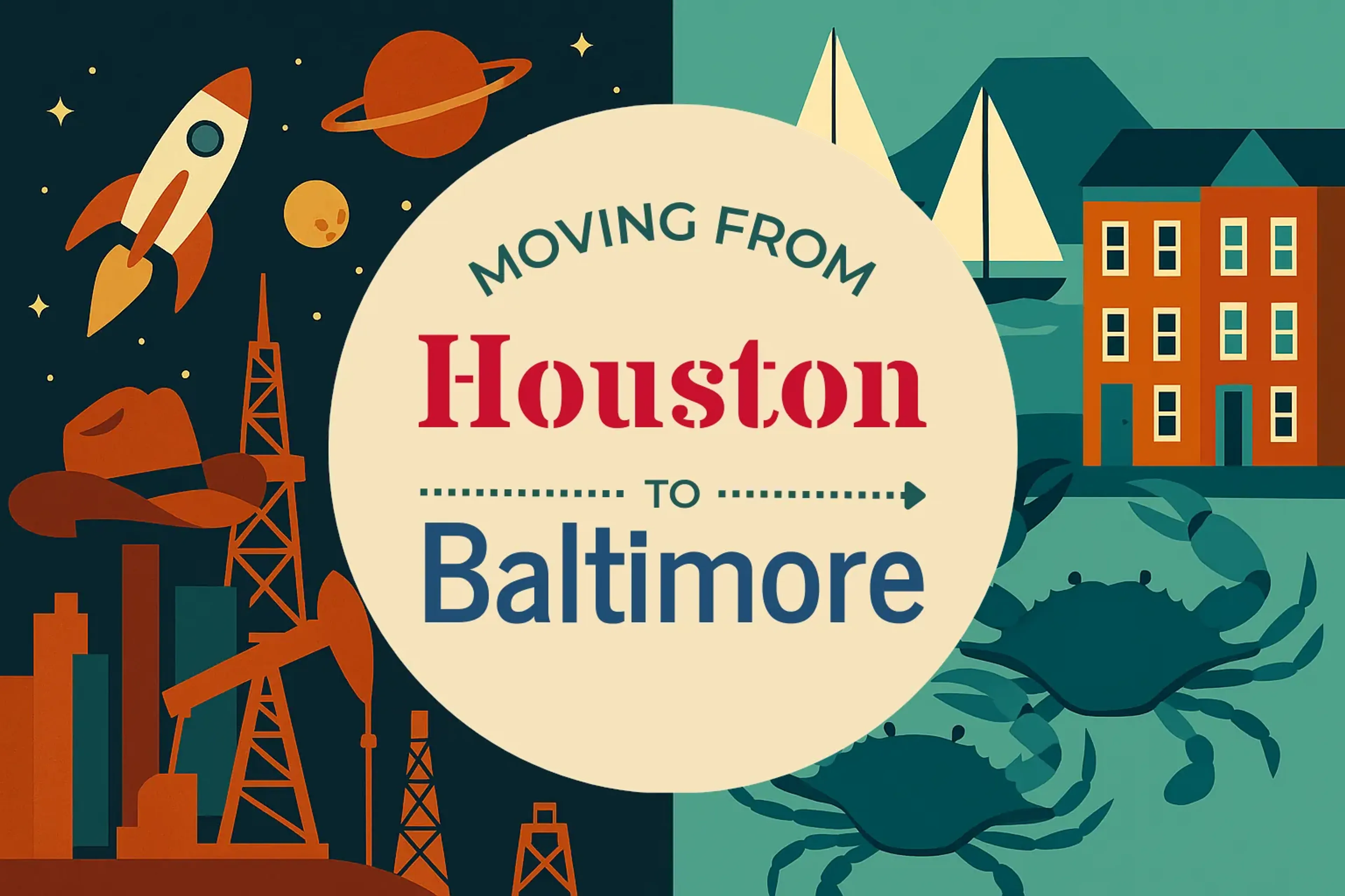 Side-by-side comparison of Houston to Baltimore moving companies