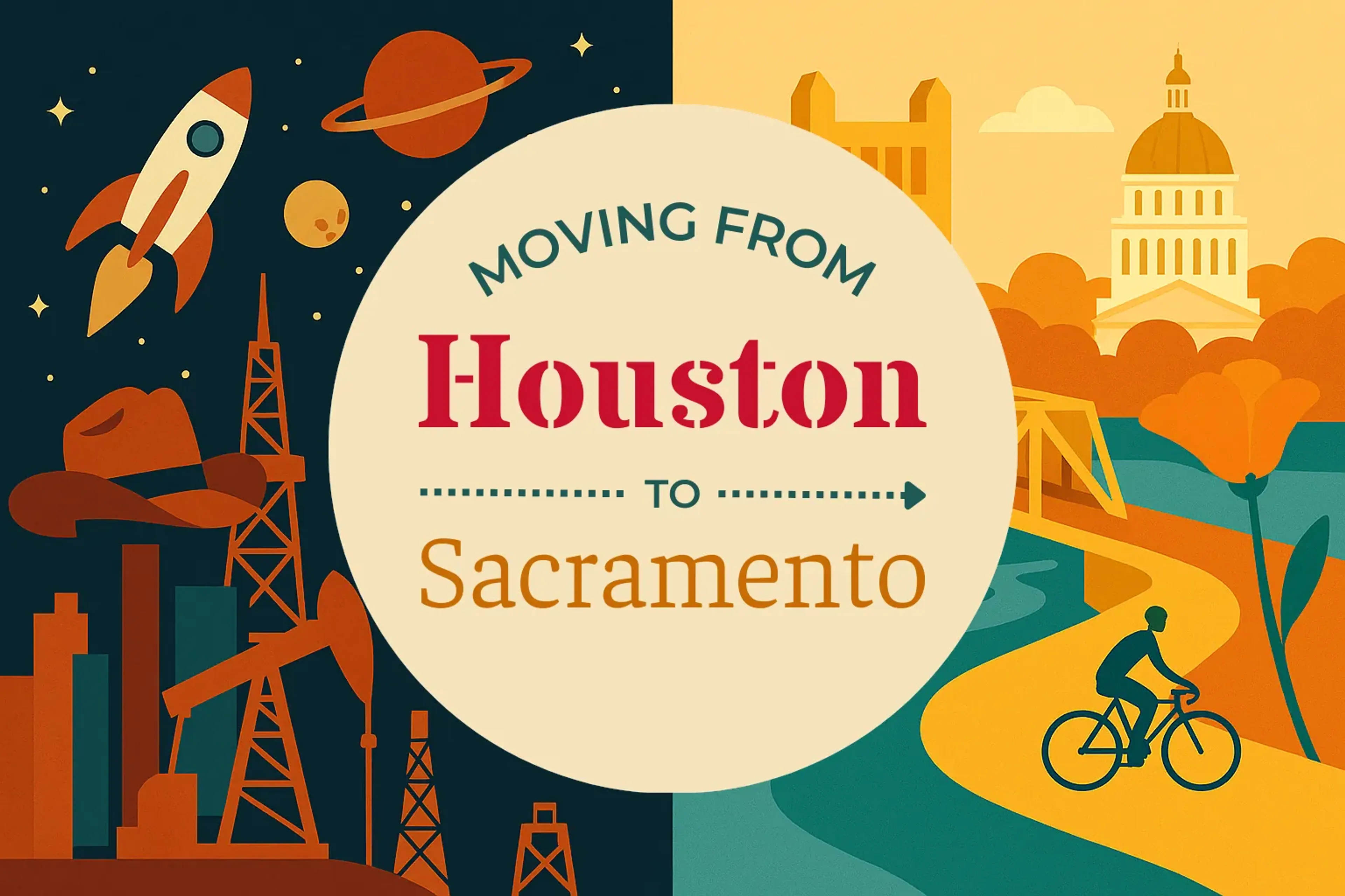 Side-by-side comparison of Houston to Sacramento moving companies
