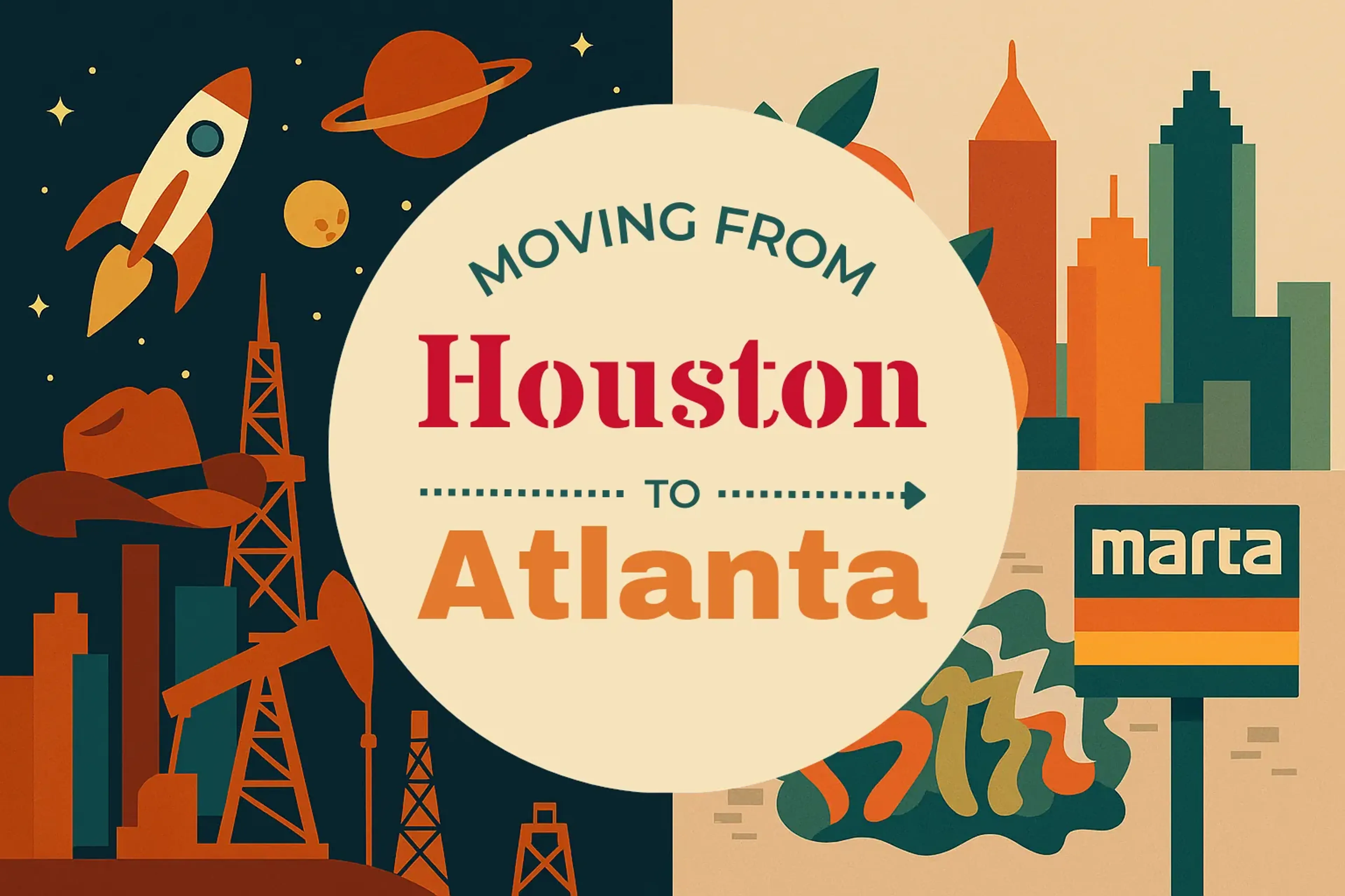 Side-by-side comparison of Houston to Atlanta moving companies