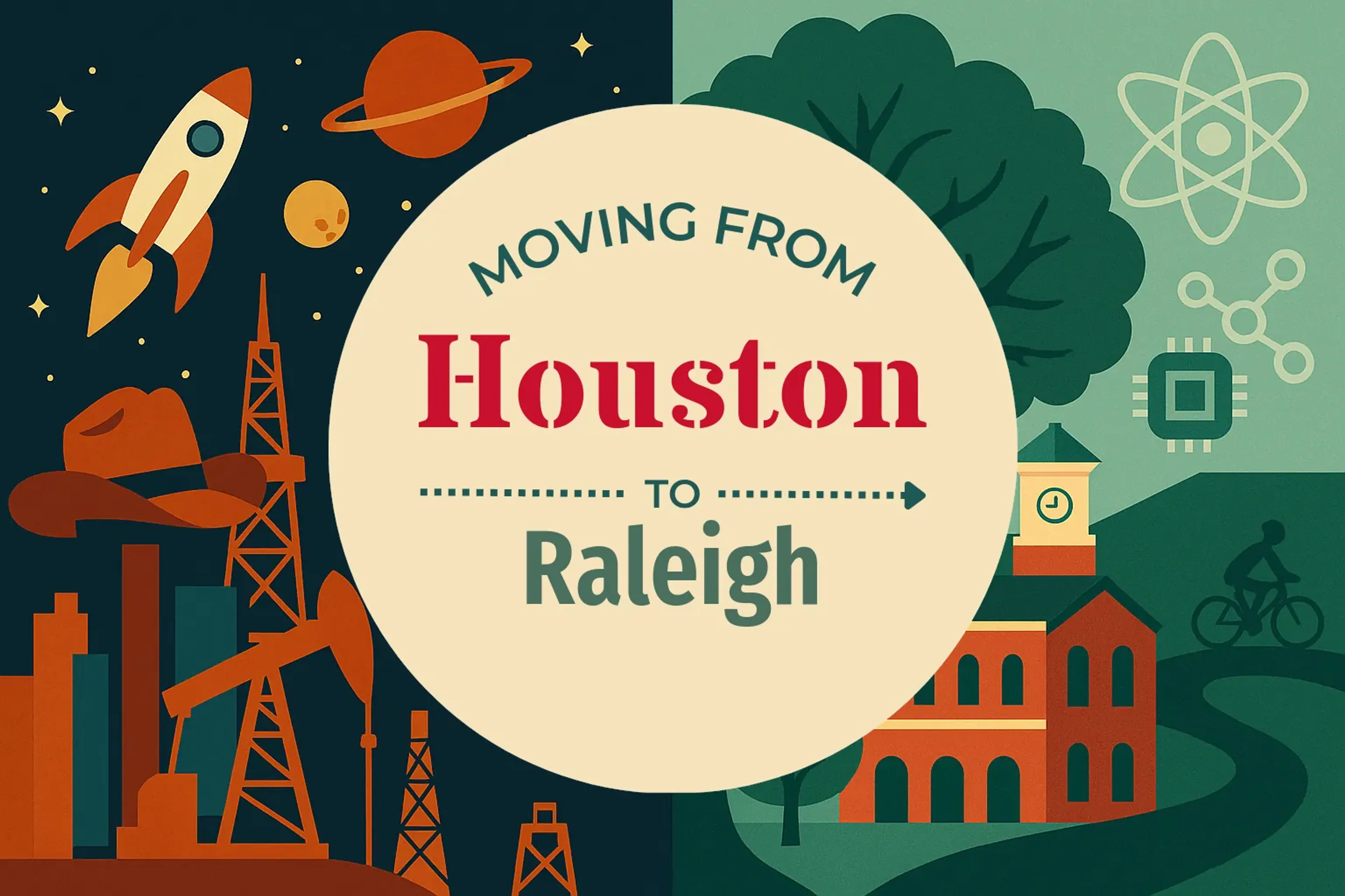 Side-by-side comparison of Houston to Raleigh moving companies
