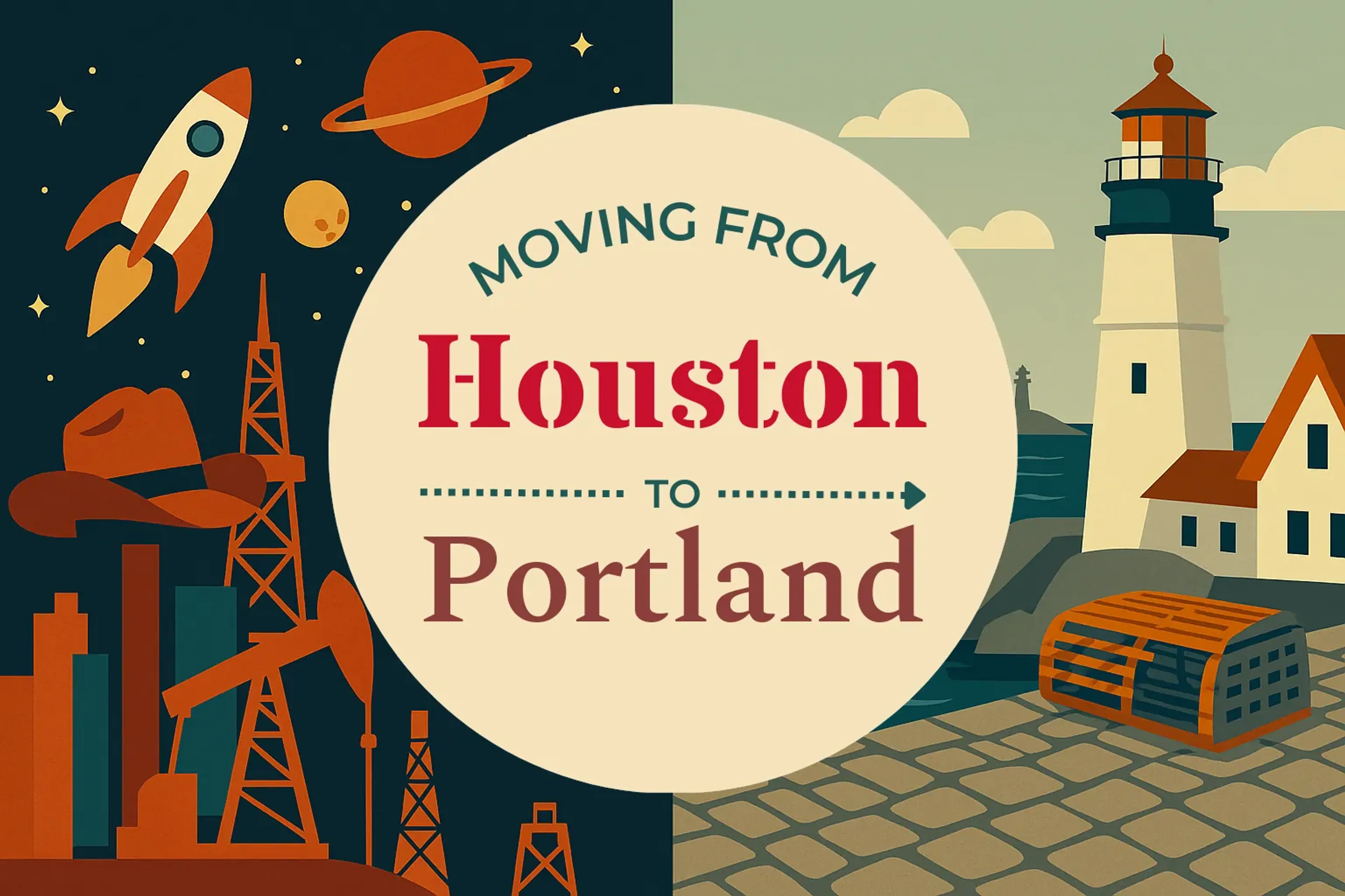 Side-by-side comparison of Houston to Portland moving companies