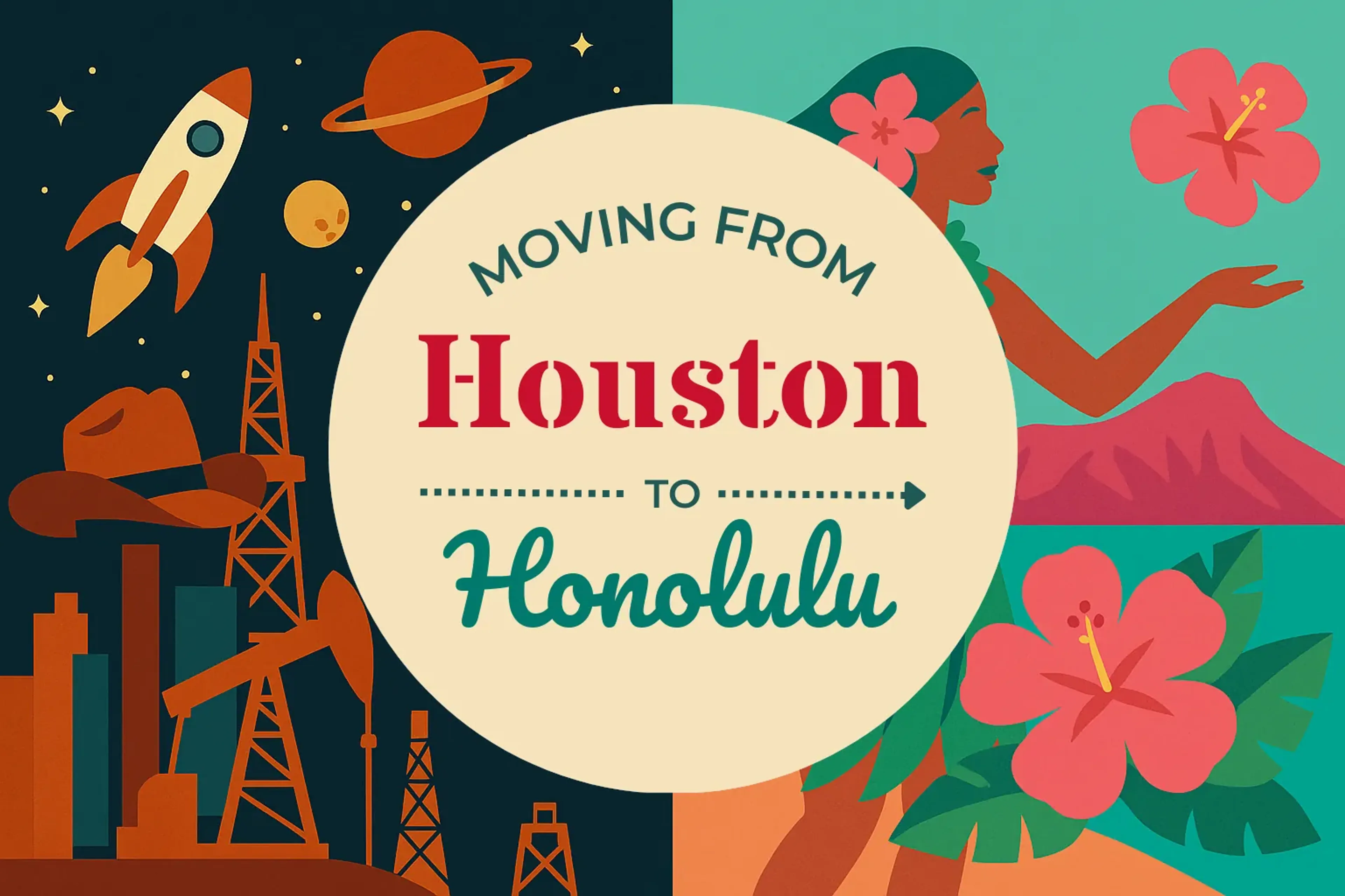 Side-by-side comparison of Houston to Honolulu moving companies