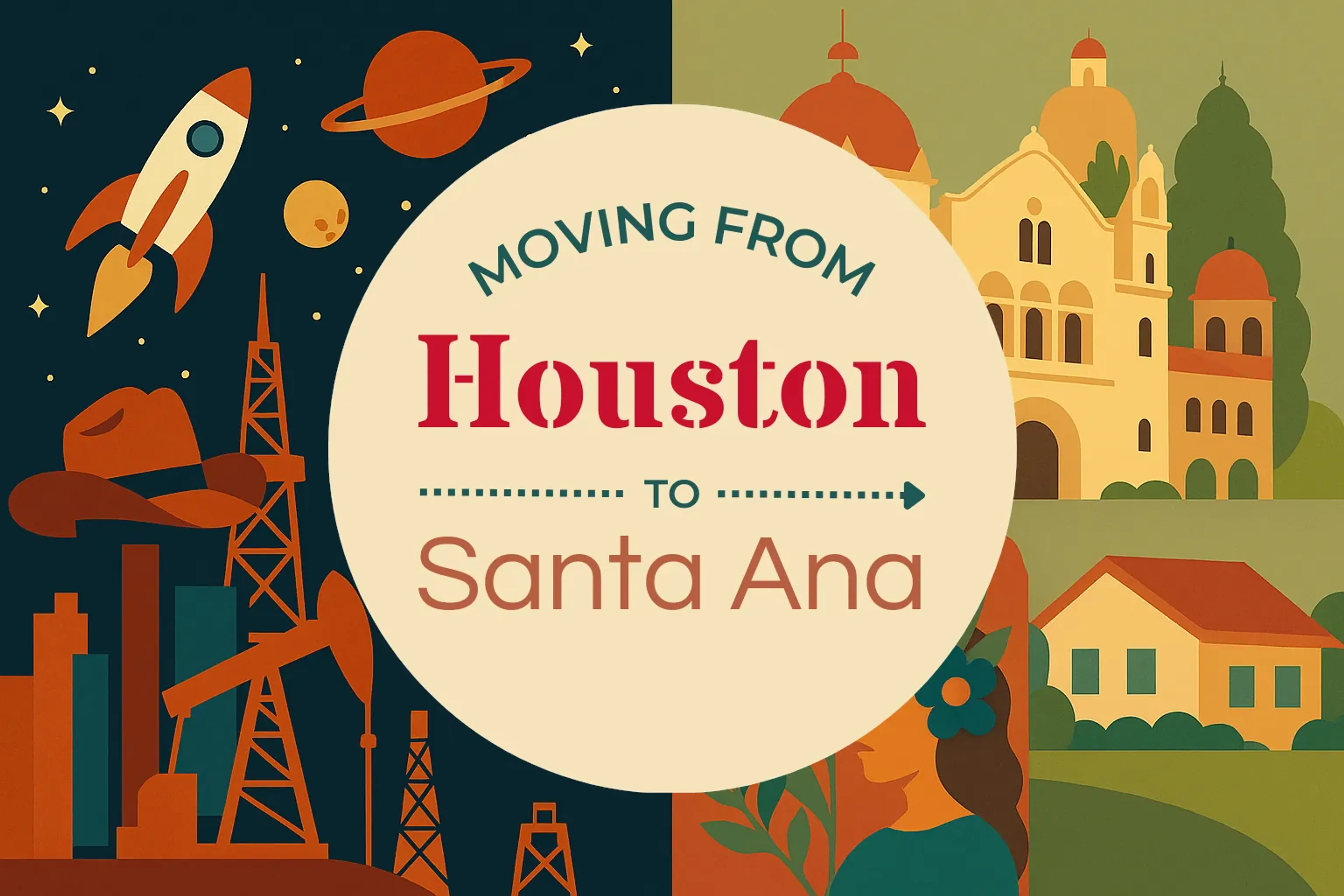 Side-by-side comparison of Houston to Santa Ana moving companies