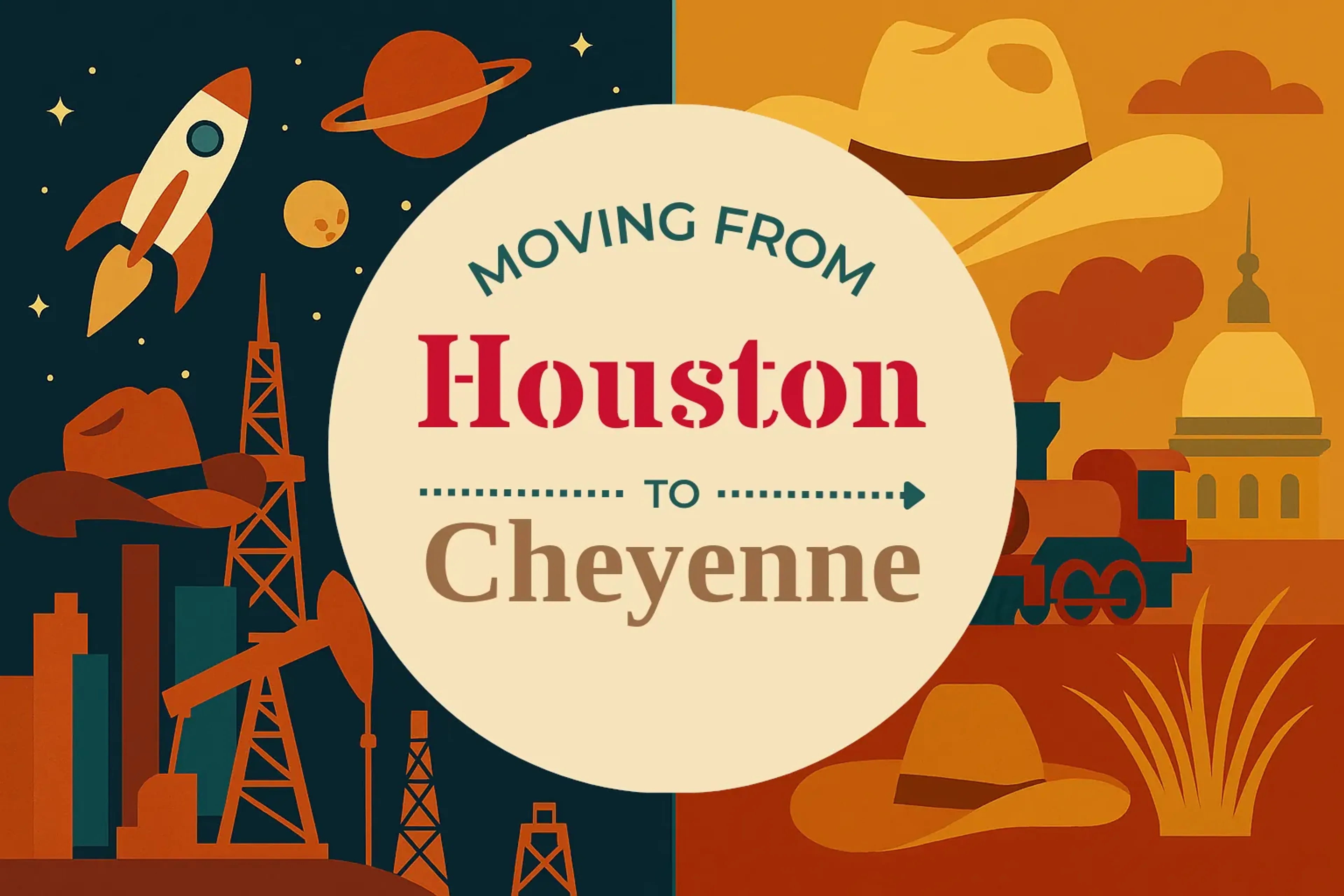 Side-by-side comparison of Houston to Cheyenne moving companies