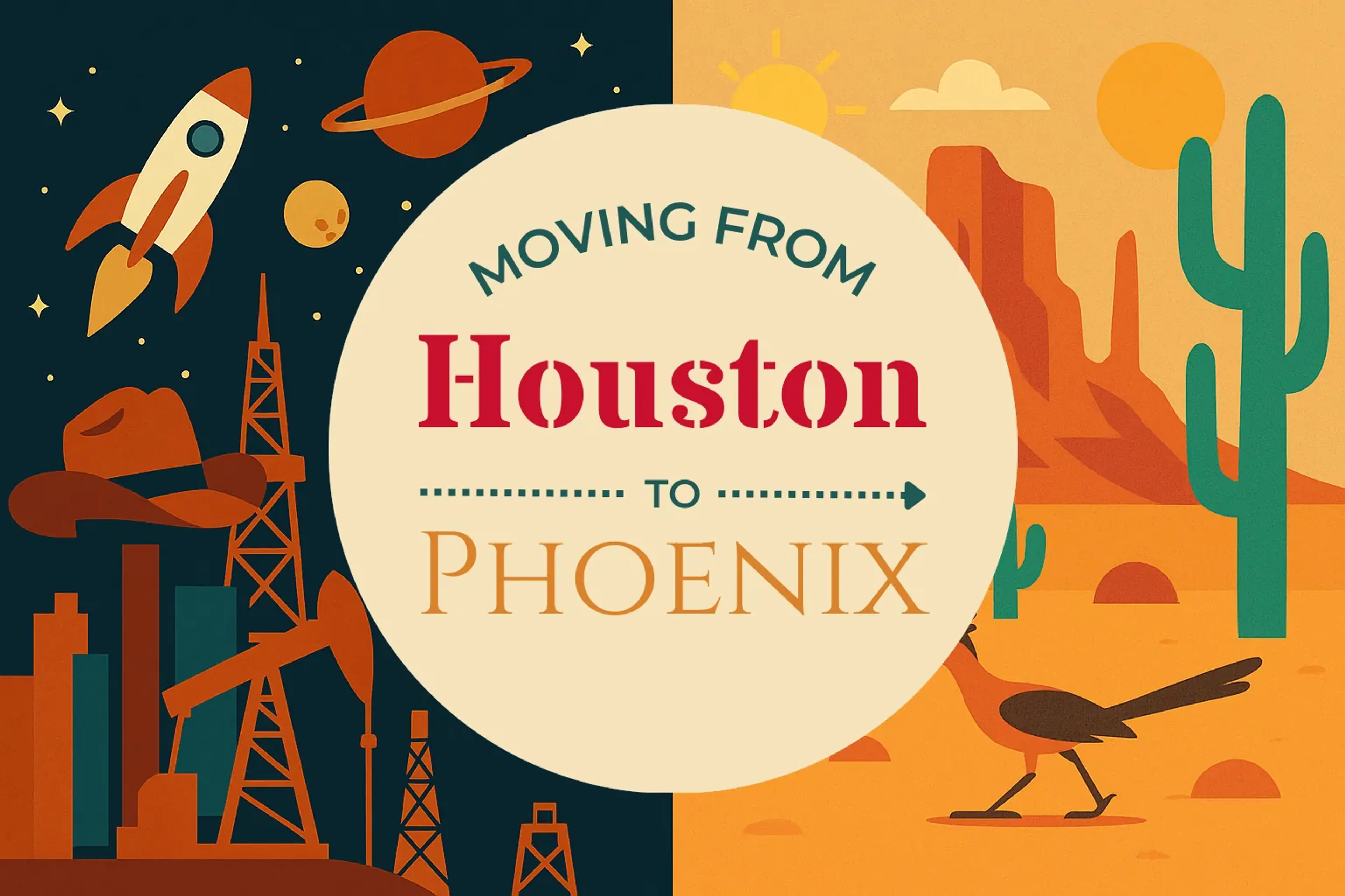 Side-by-side comparison of Houston to Phoenix moving companies