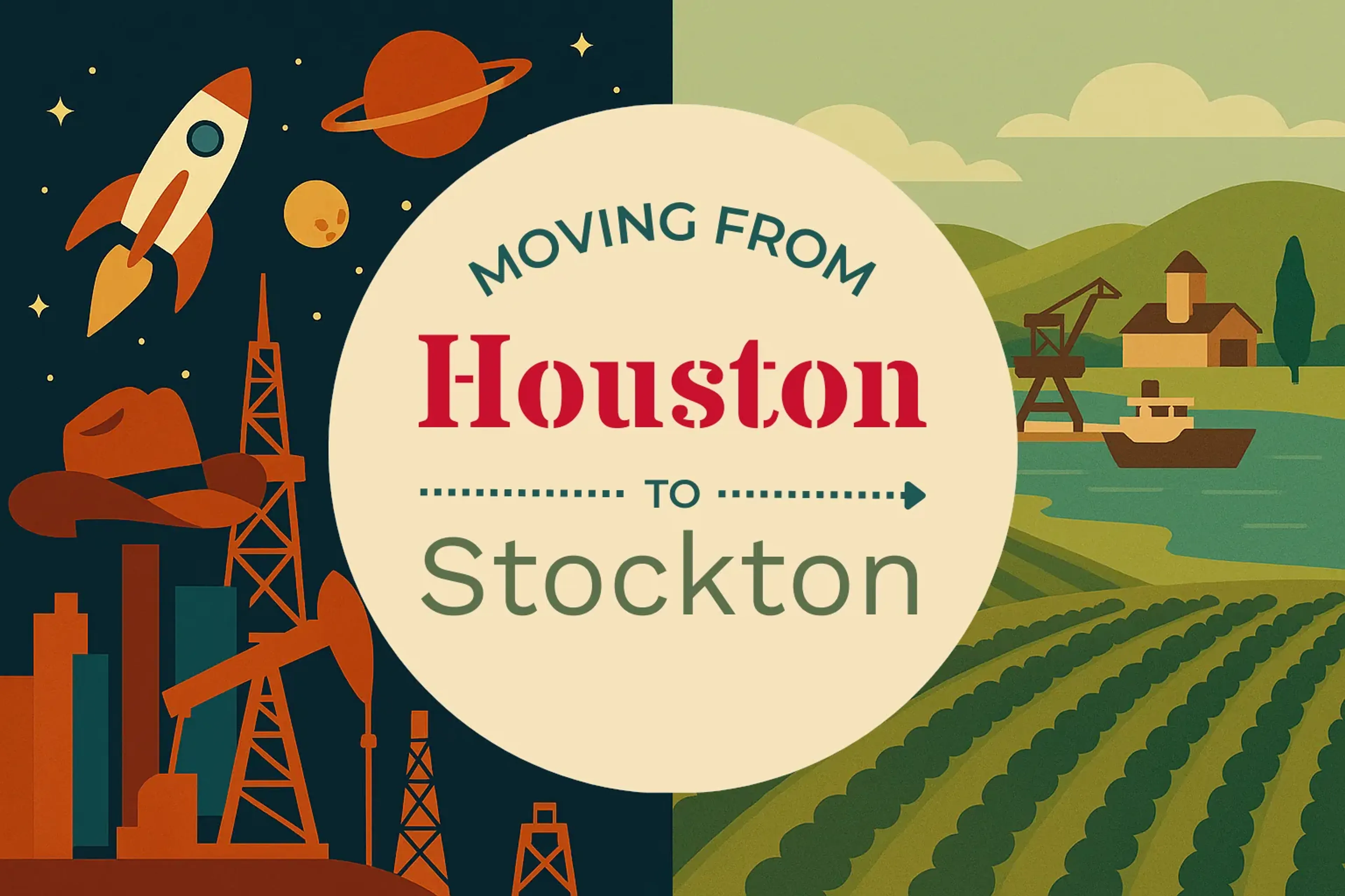 Side-by-side comparison of Houston to Stockton moving companies